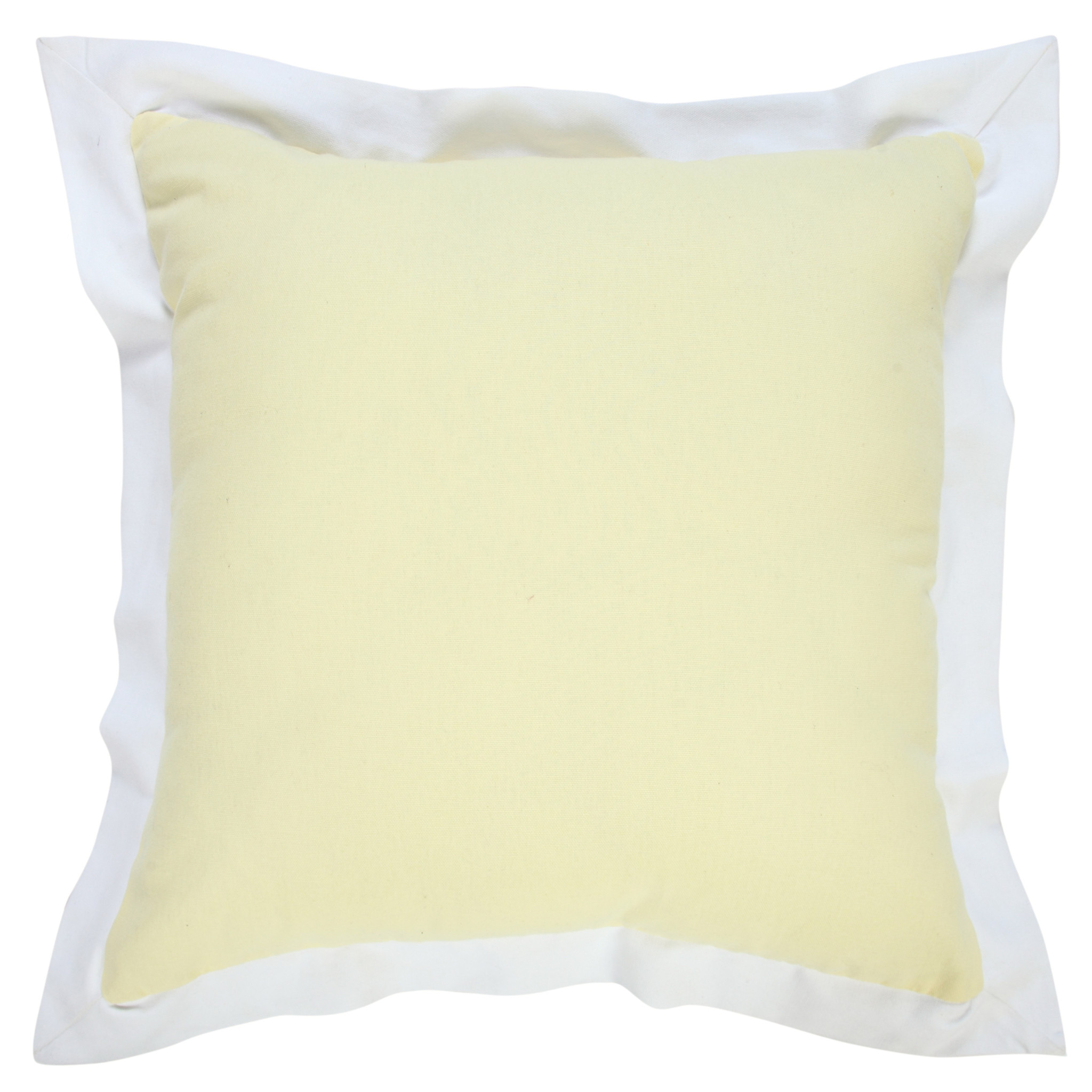 20" X 20" Light Yellow And White 100% Cotton Geometric Zippered Pillow-516836-1