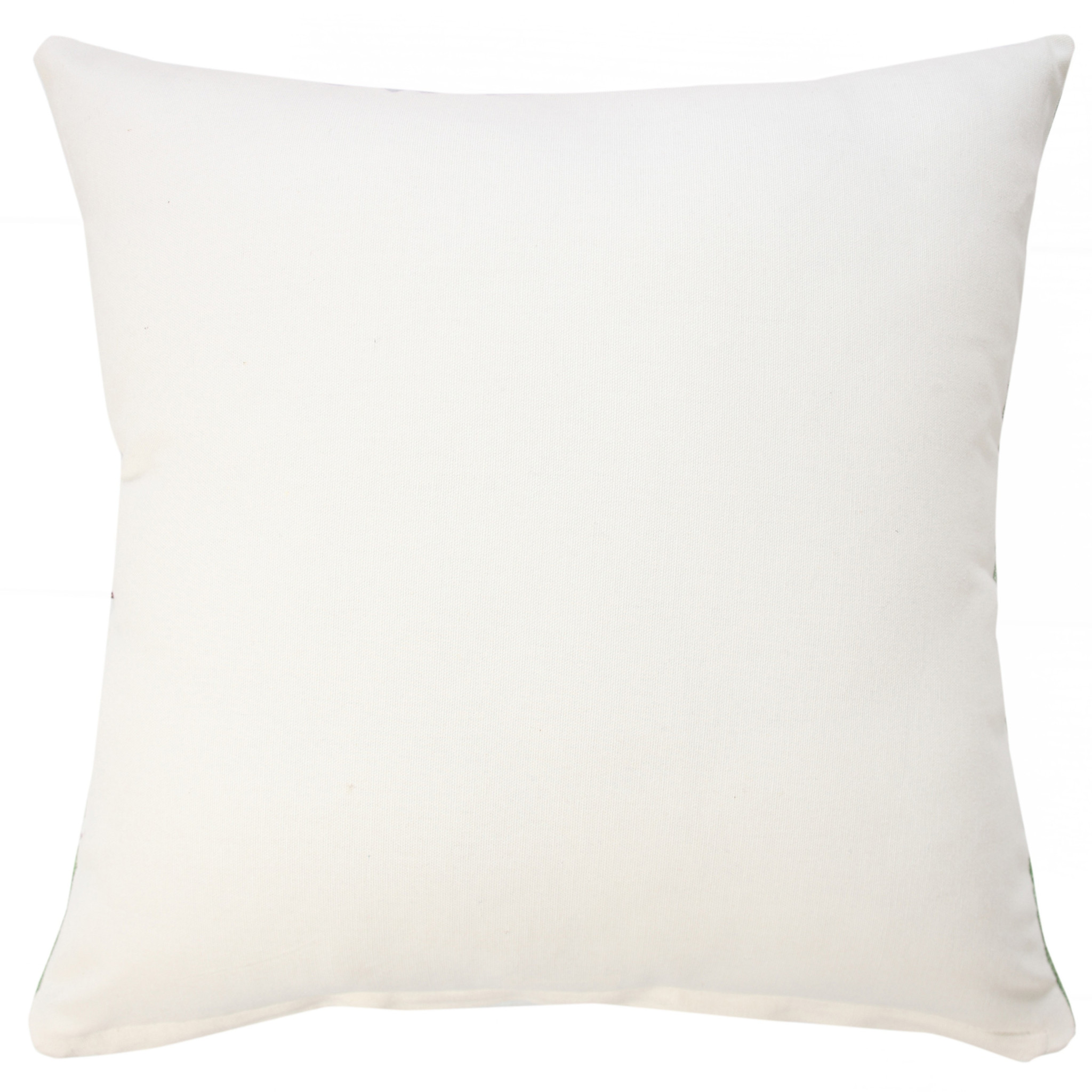 20" X 20" Green And White 100% Cotton Geometric Zippered Pillow