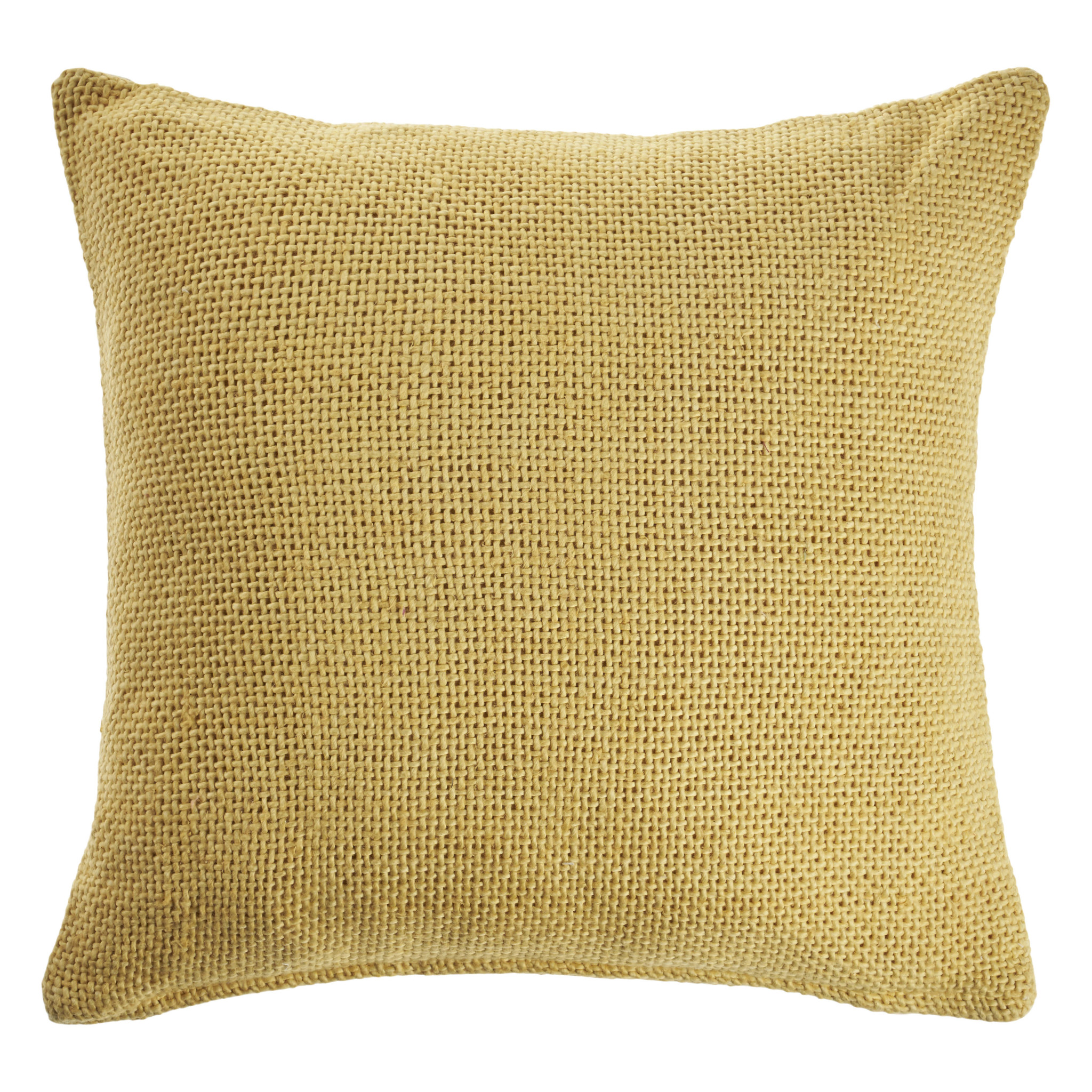 18" X 18" Yellow 100% Cotton Zippered Pillow-516853-1