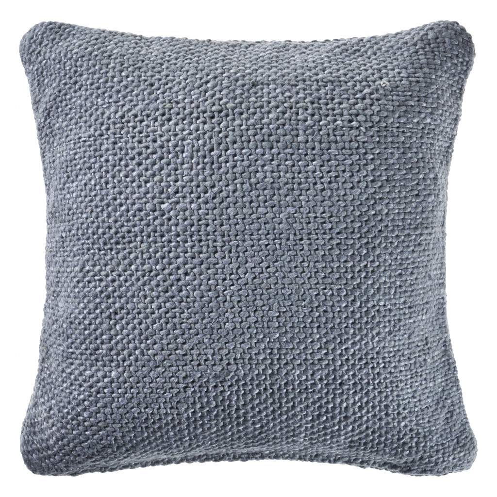 20" X 20" Frost Blue 100% Cotton Zippered Pillow-516855-1