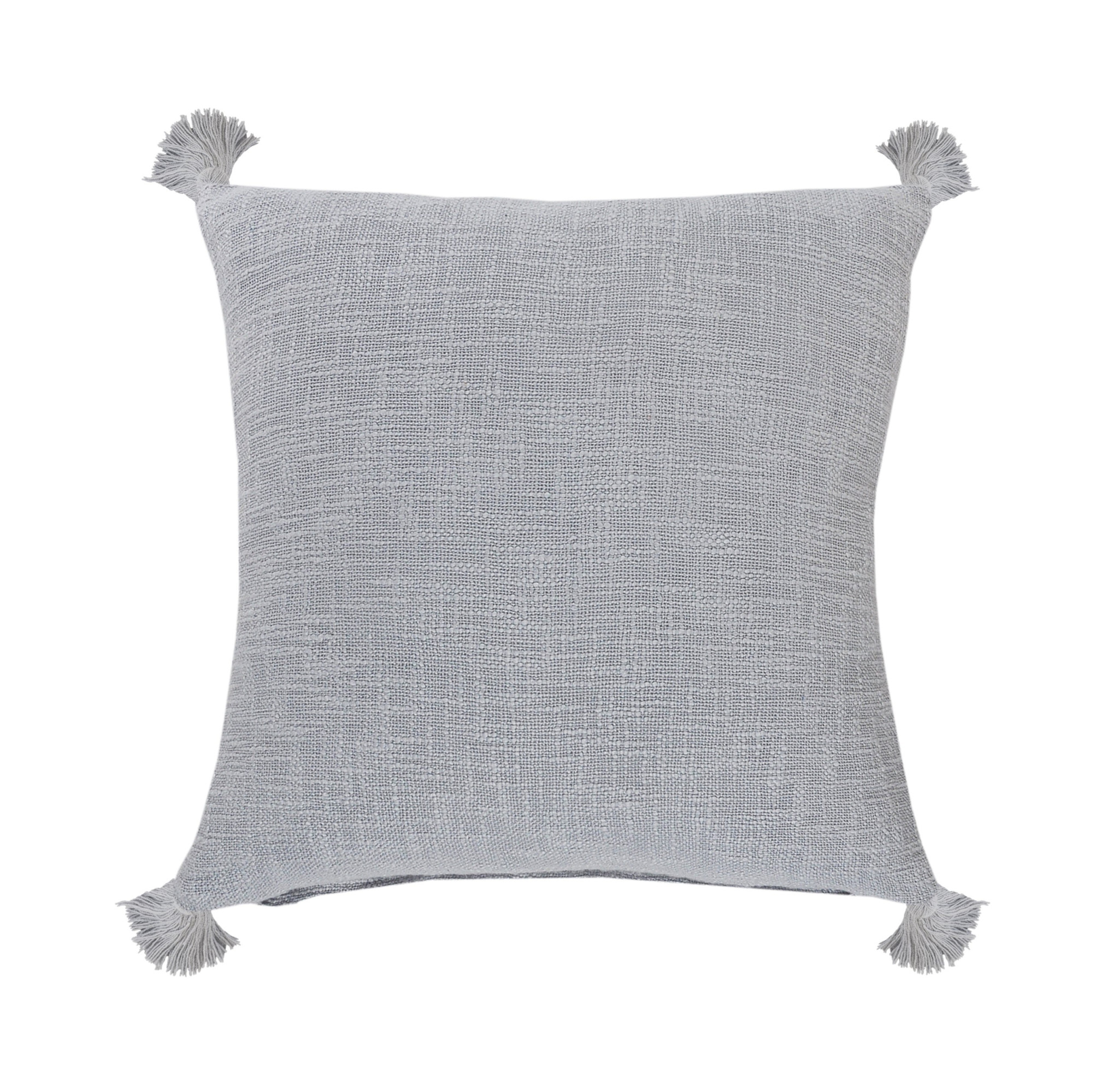 20" X 20" Light Gray 100% Cotton Zippered Pillow-516876-1