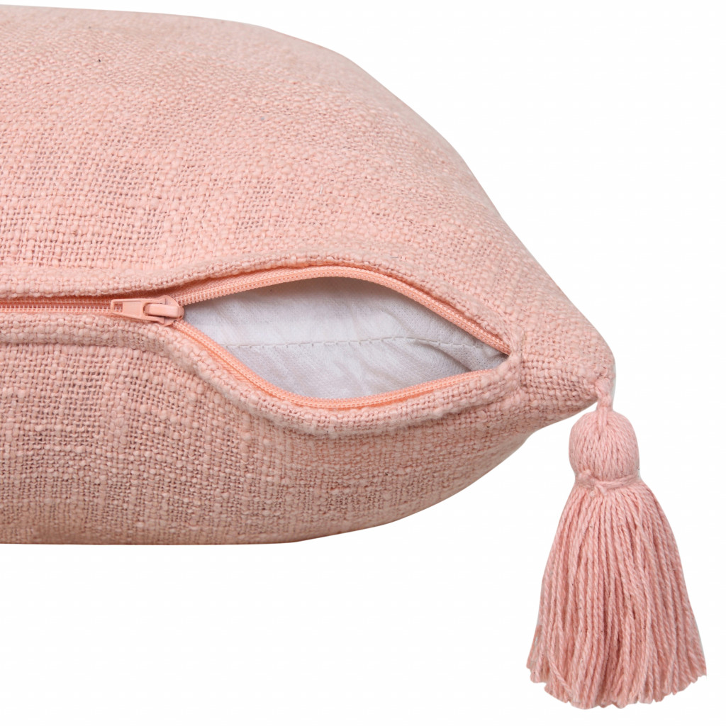 20" X 20" Light Pink 100% Cotton Zippered Pillow-516878-1