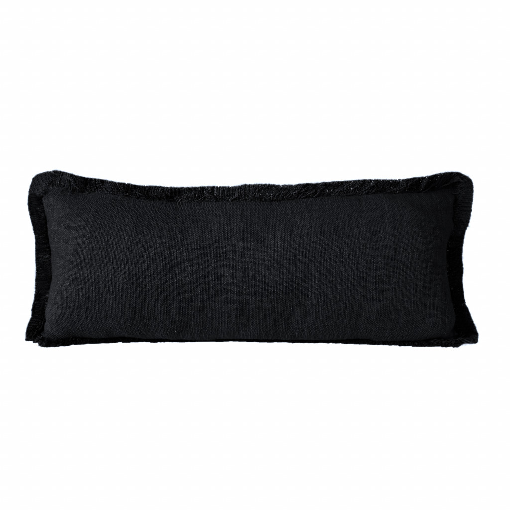 20" X 20" Jet Black 100% Cotton Zippered Pillow-516880-1