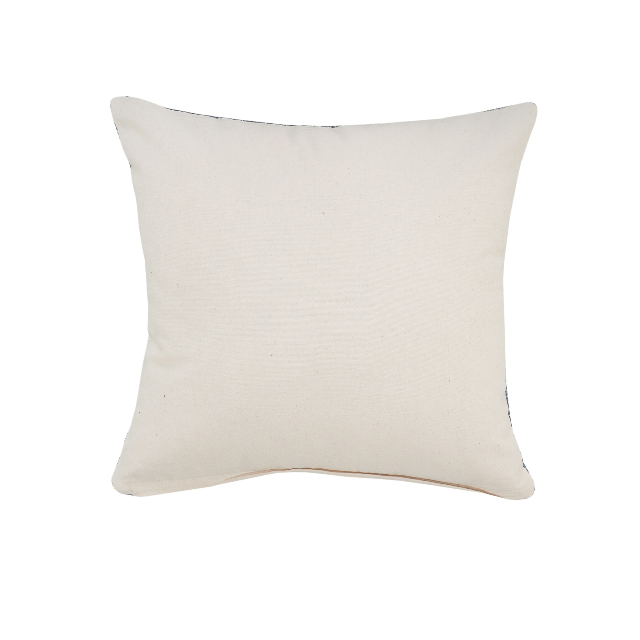20" X 20" Blue 100% Cotton Geometric Zippered Pillow