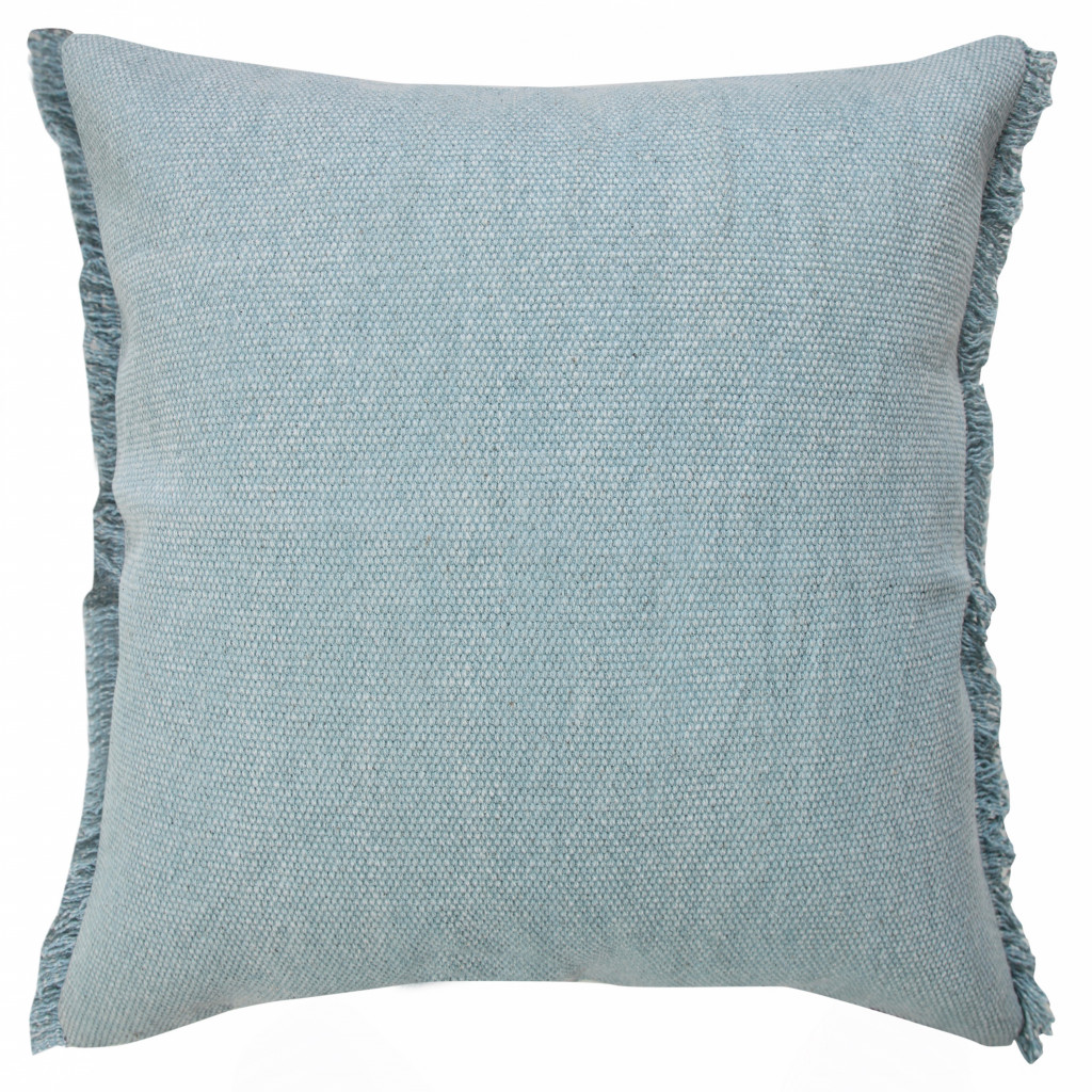20" X 20" Corydalis Blue And Light Blue 100% Cotton Zippered Pillow-516956-1