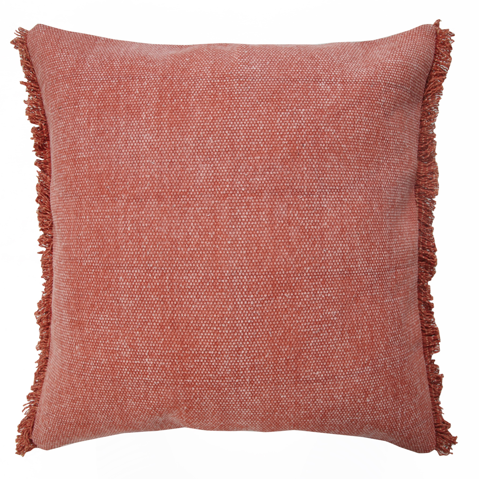 20" X 20" Dusty Rose Pink And Muted Clay 100% Cotton Zippered Pillow-516958-1