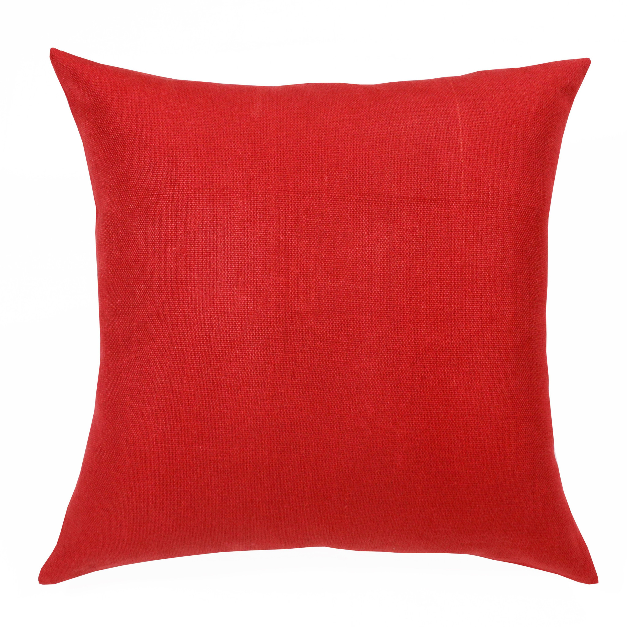 20" X 20" Red Linen Zippered Pillow-516992-1