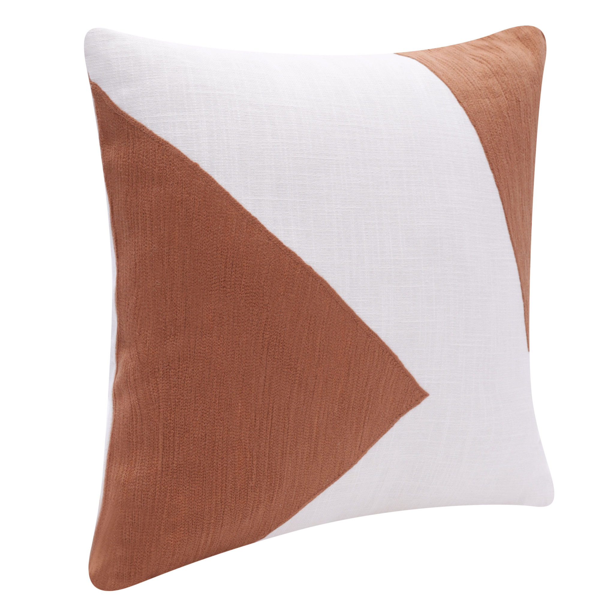 20" X 20" Brown And Ivory 100% Cotton Abstract Zippered Pillow-517040-1