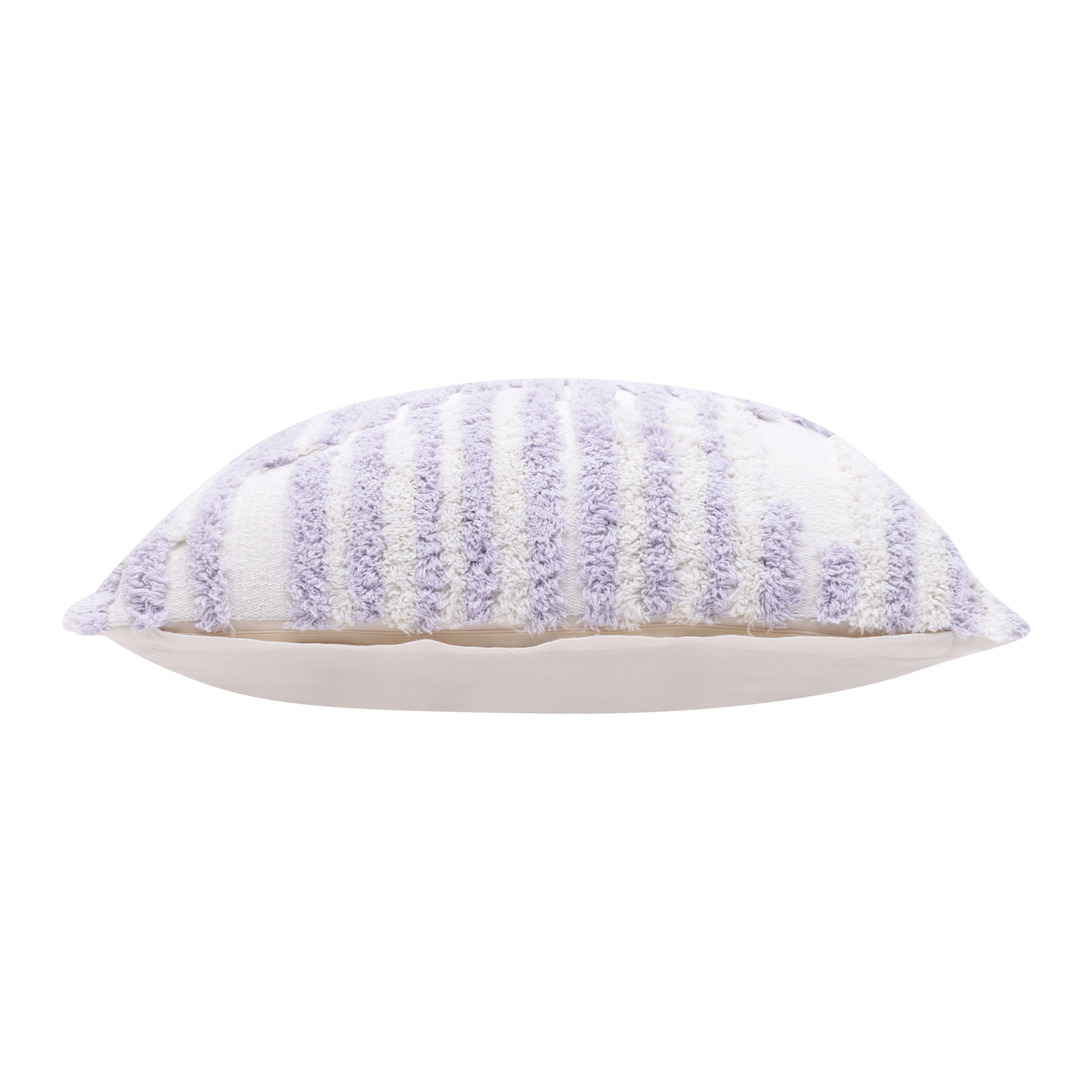22" Purple and White Geometric Cotton Throw Pillow With Texture