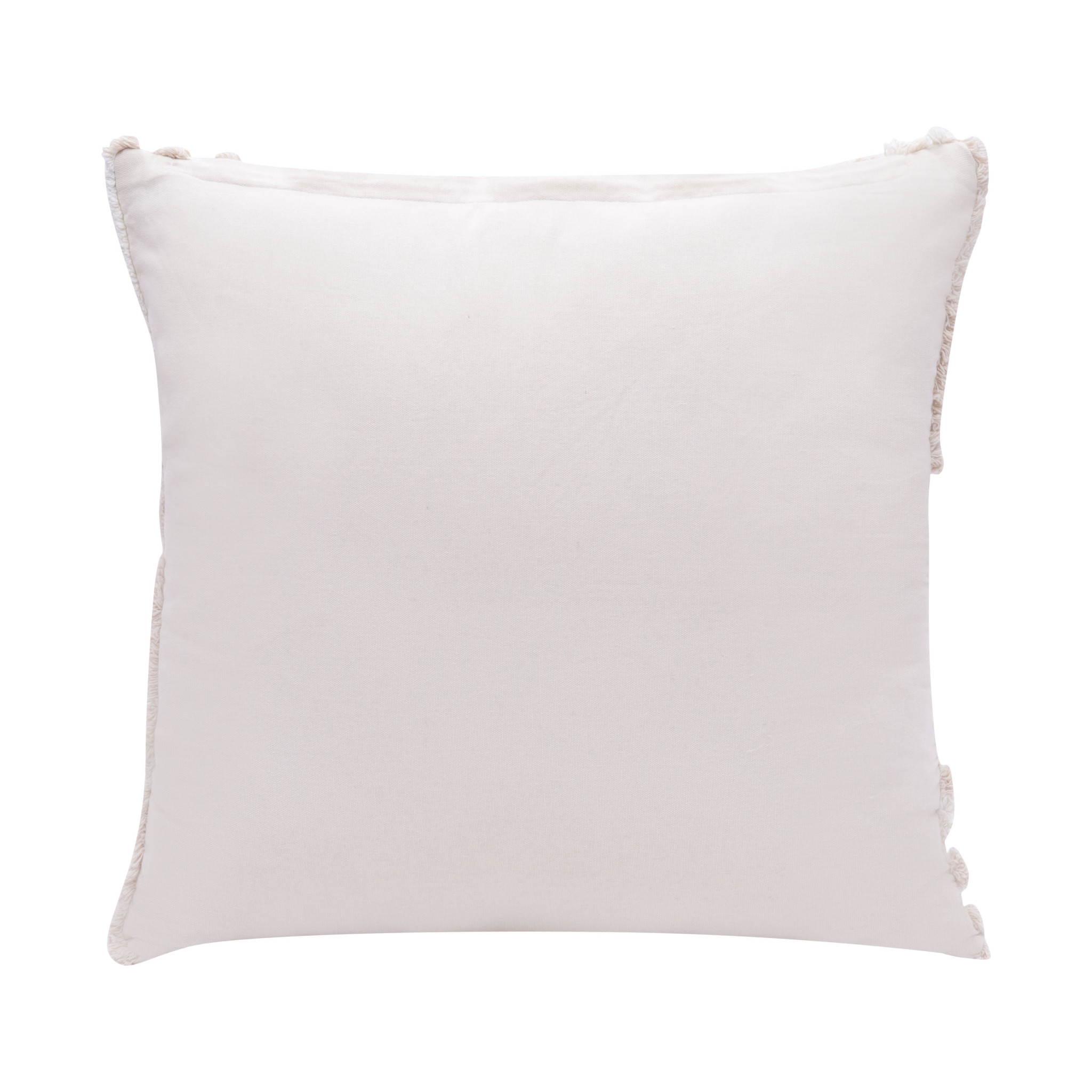 22" Beige and White Geometric Cotton Throw Pillow With Texture