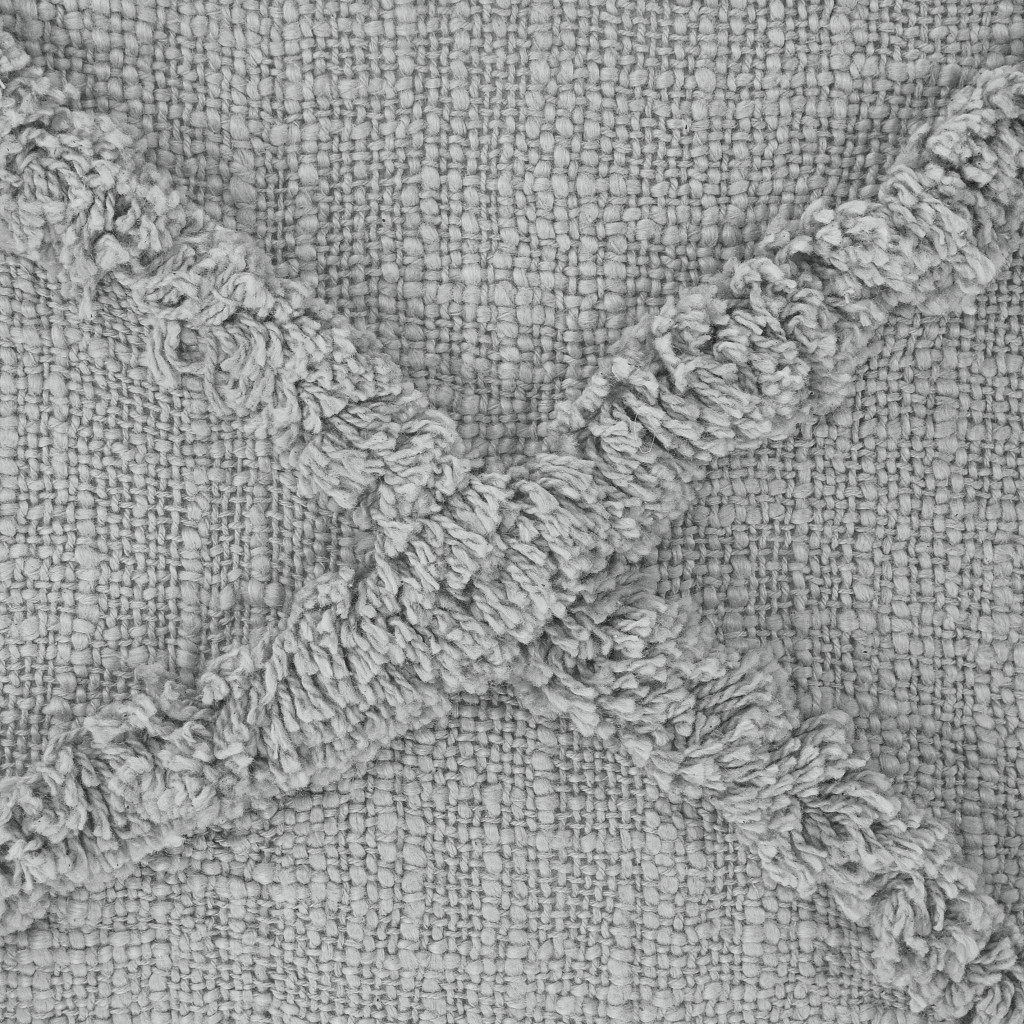 20" X 20" Gray 100% Cotton Diamond Zippered Pillow