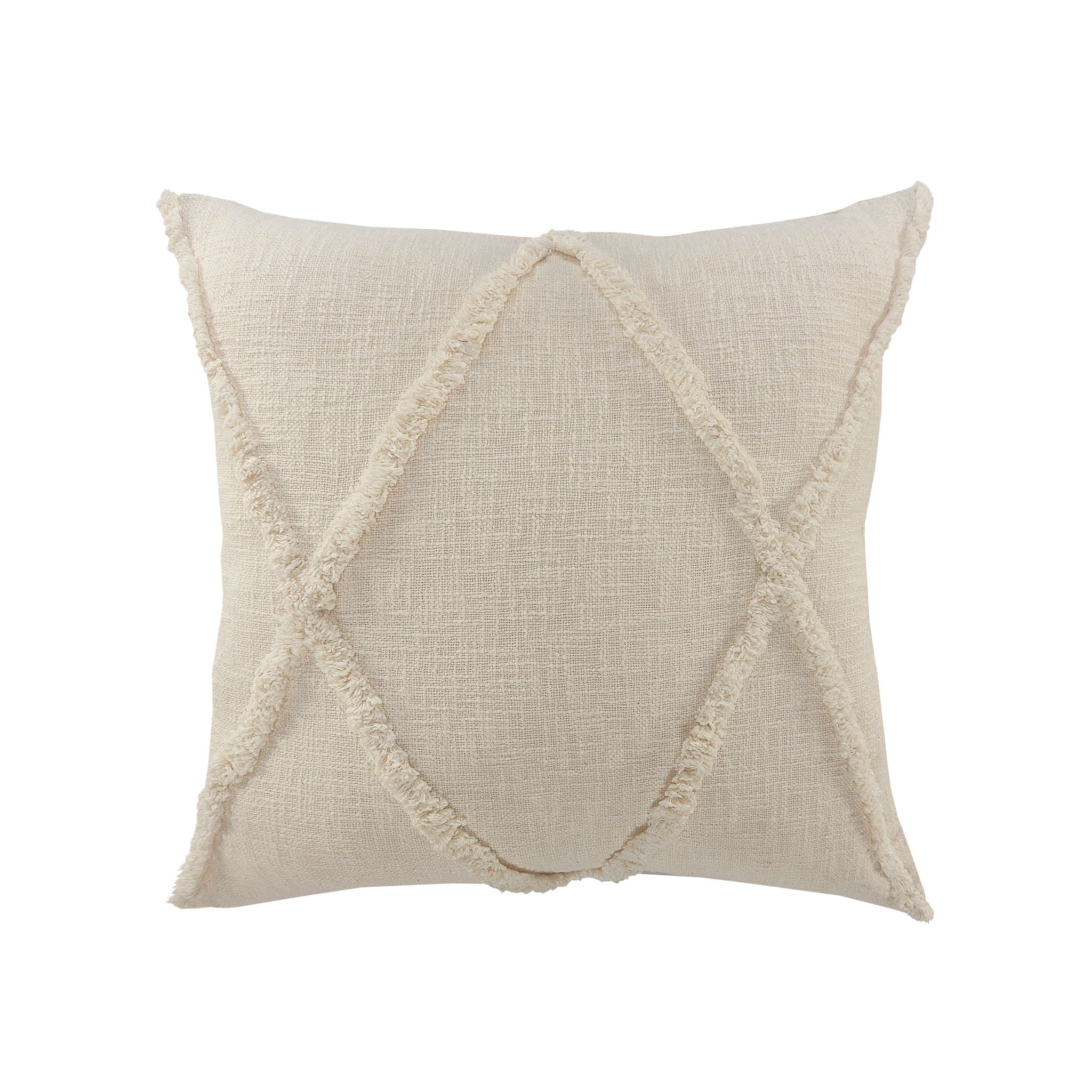 26" X 26" Ivory 100% Cotton Zippered Pillow-517090-1
