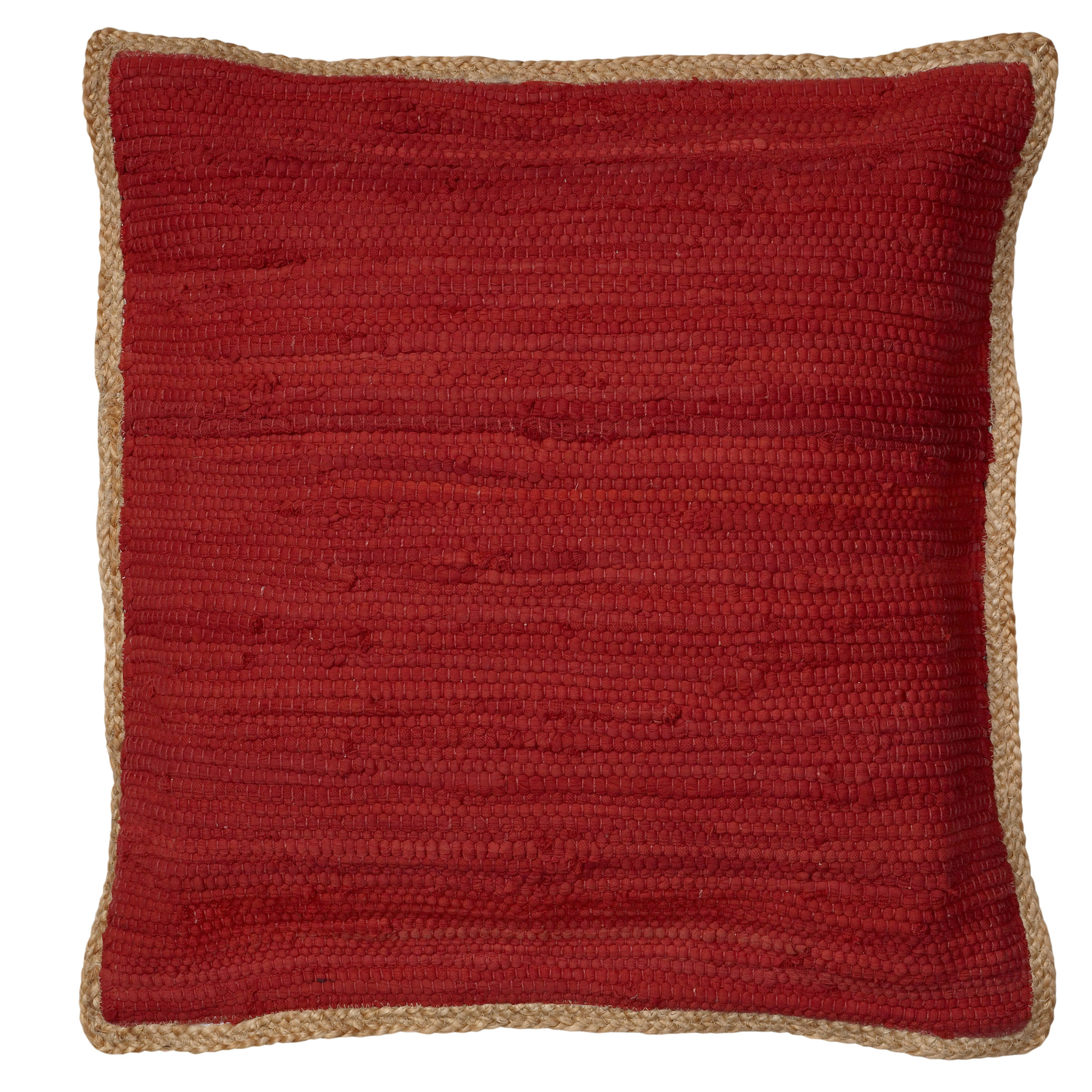 20" x 20" Red 100% Cotton Zippered Pillow