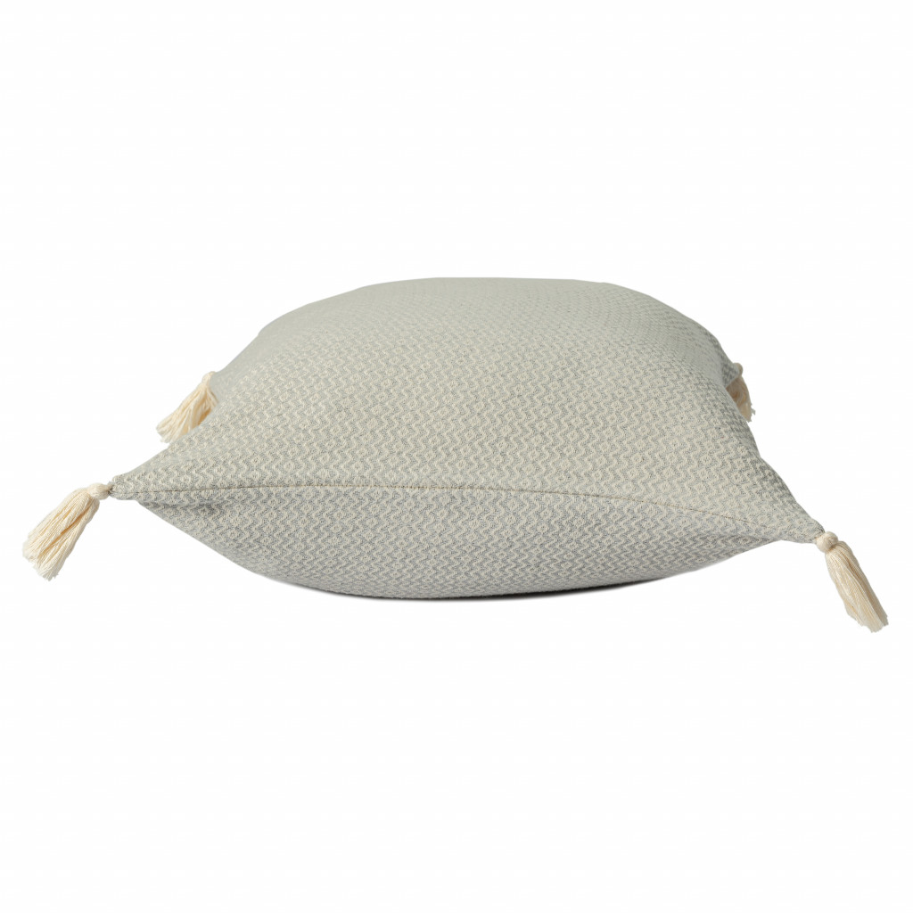 18" X 18" Light Gray 100% Cotton Geometric Zippered Pillow-517142-1