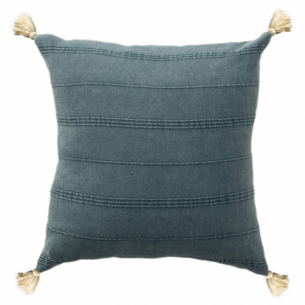 18" X 18" Bluish Gray 100% Cotton Zippered Pillow-517166-1