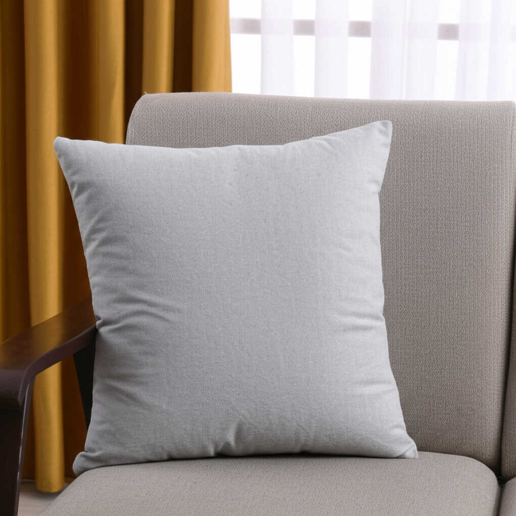 20" Gray Cotton Throw Pillow-517172-1