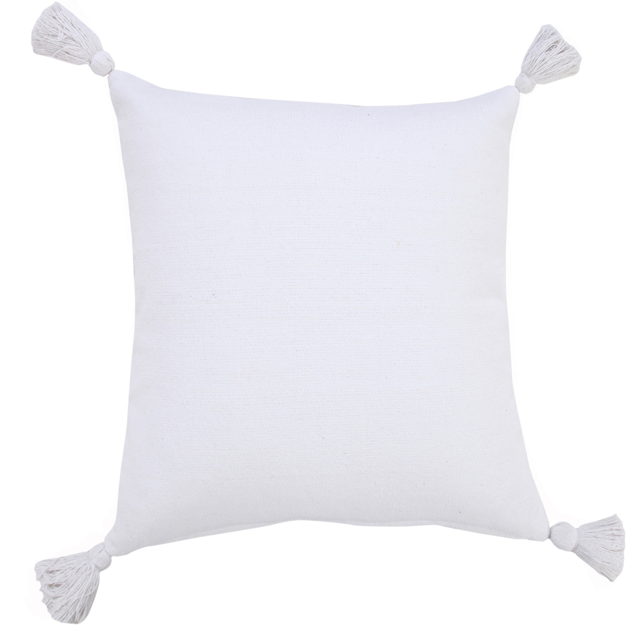 20" X 20" White 100% Cotton Zippered Pillow