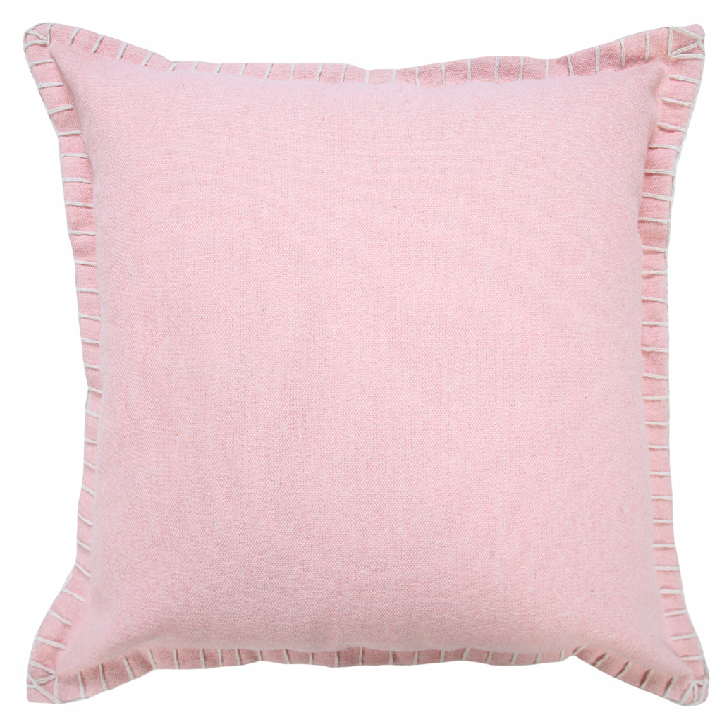 20" X 20" Light Pink 100% Cotton Zippered Pillow-517202-1