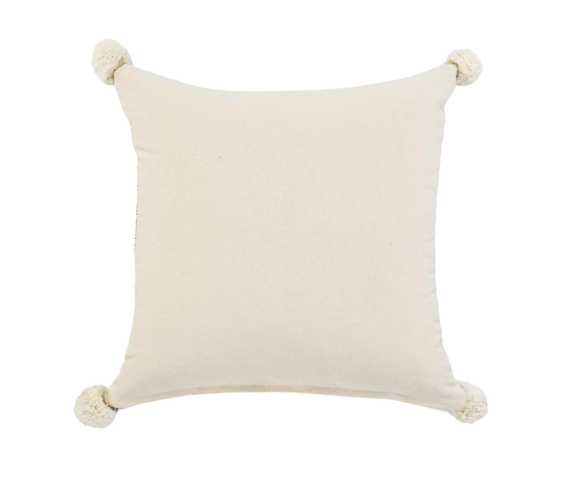 20" X 20" Black Off-White And Green 100% Cotton Geometric Zippered Pillow