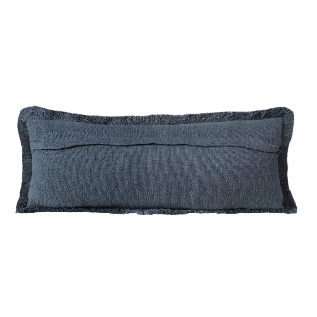 14" X 36" Navy Blue 100% Cotton Zippered Pillow-517259-1