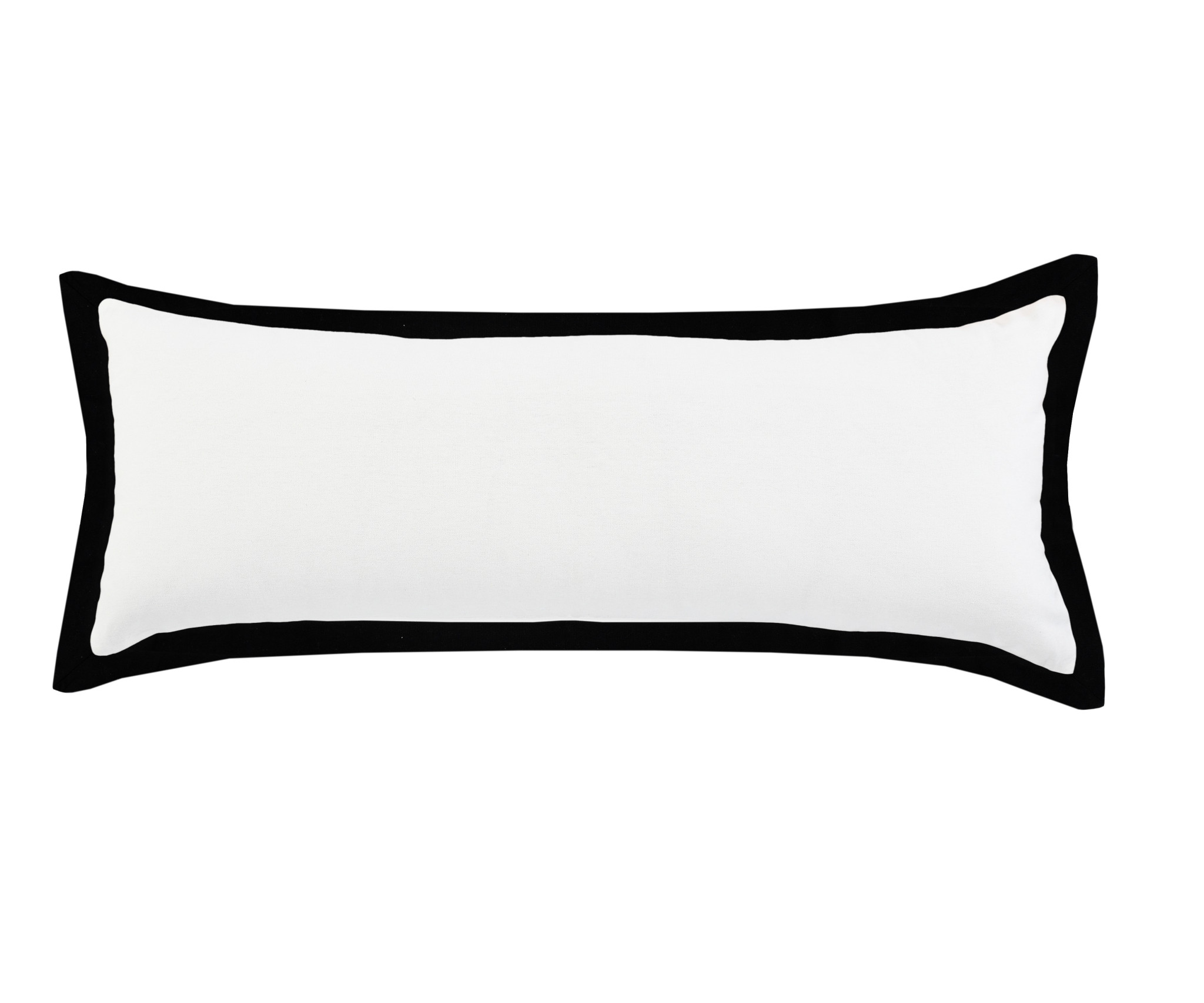 14" X 36" White And Black 100% Cotton Geometric Zippered Pillow-517300-1