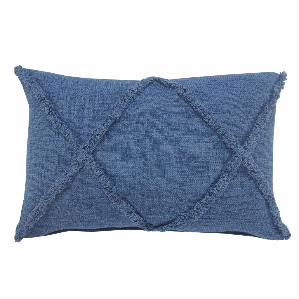 16" X 24" Cobalt Blue 100% Cotton Zippered Pillow-517374-1