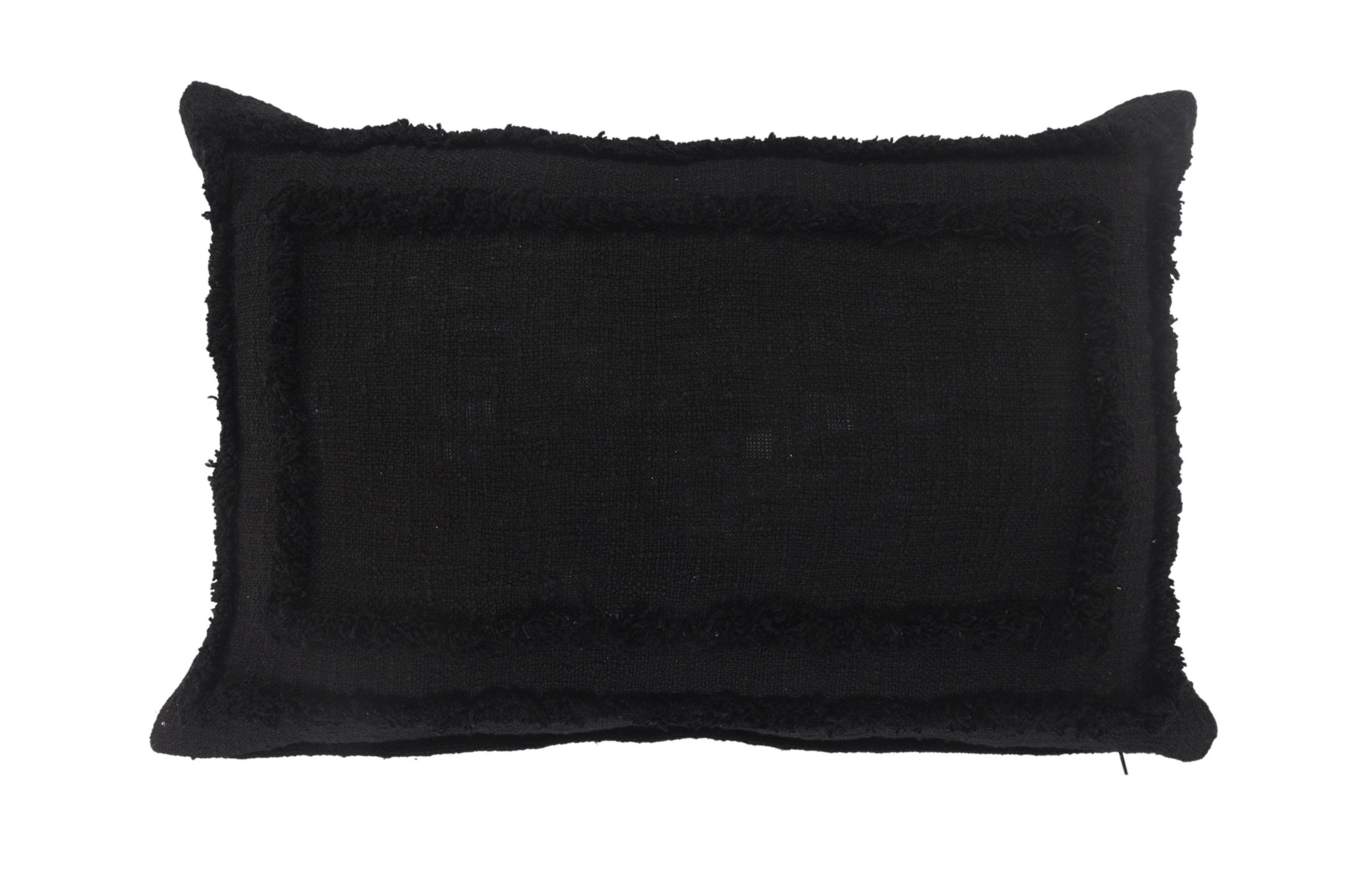 16" X 24" Black 100% Cotton Geometric Zippered Pillow-517384-1
