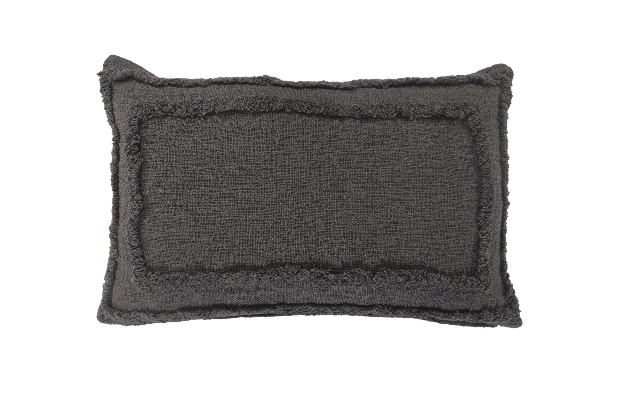 16" X 24" Dark Gray 100% Cotton Geometric Zippered Pillow-517385-1