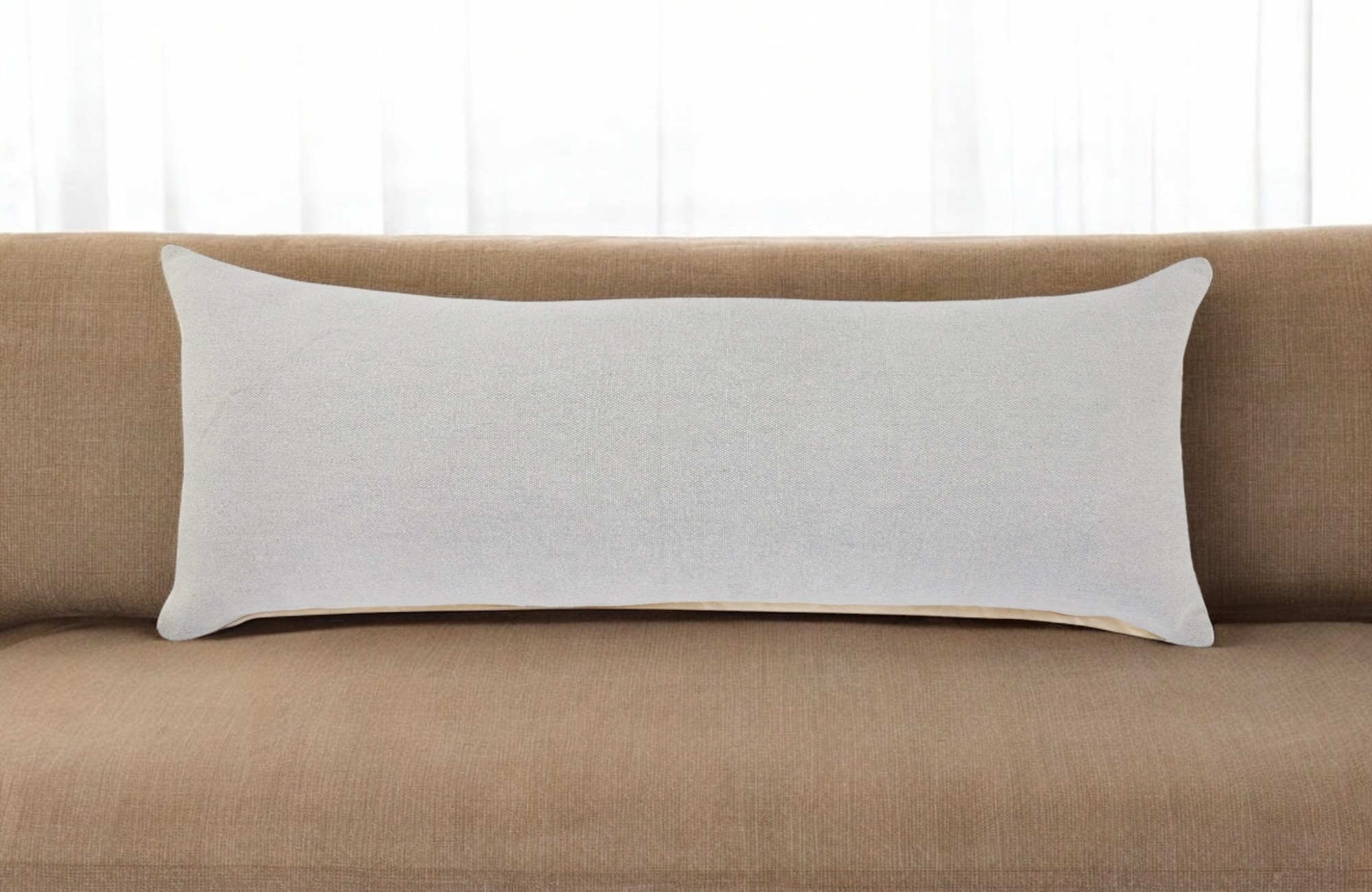 14" X 36" Light Gray Cotton Throw Pillow-517393-1