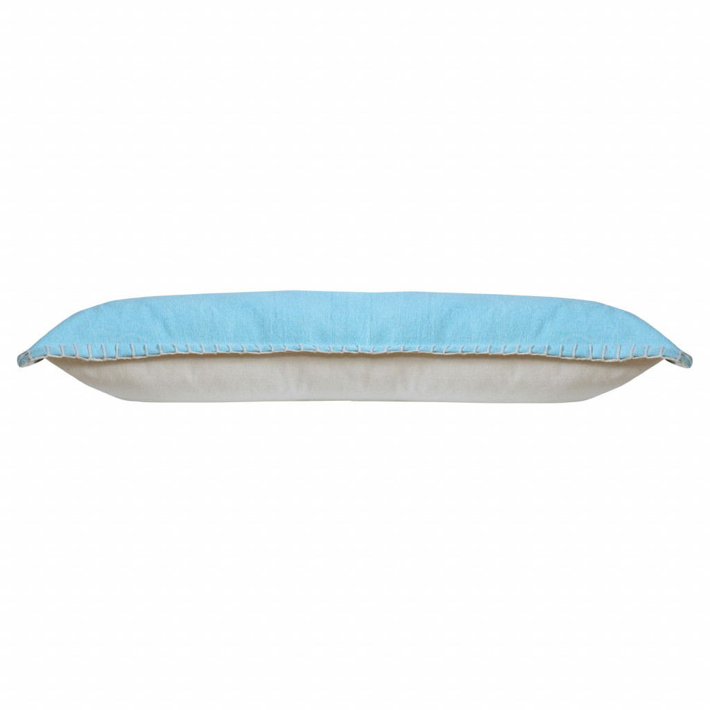 14" X 36" Bright Blue 100% Cotton Zippered Pillow-517397-1