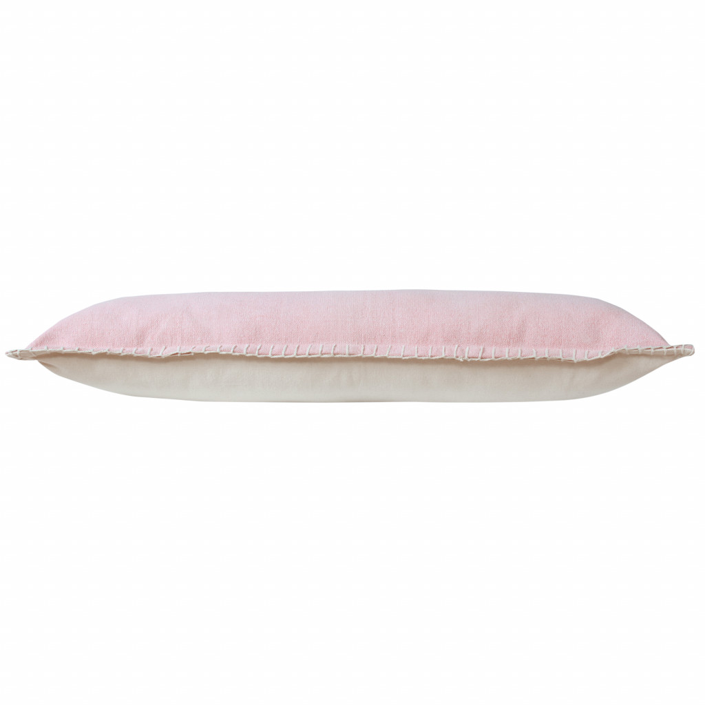 14" X 36" Light Pink 100% Cotton Zippered Pillow-517398-1