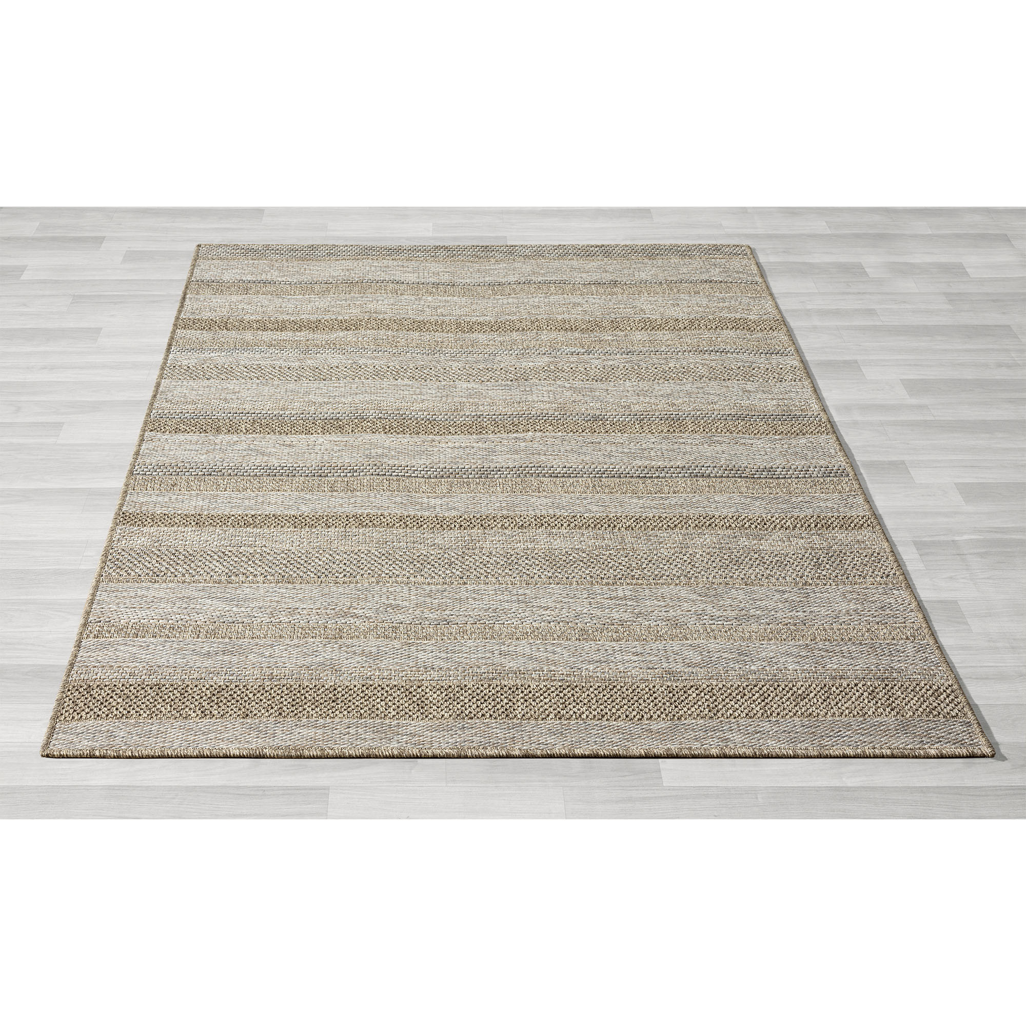 8' X 10' Gray Striped Handmade Indoor Outdoor Area Rug-517468-1