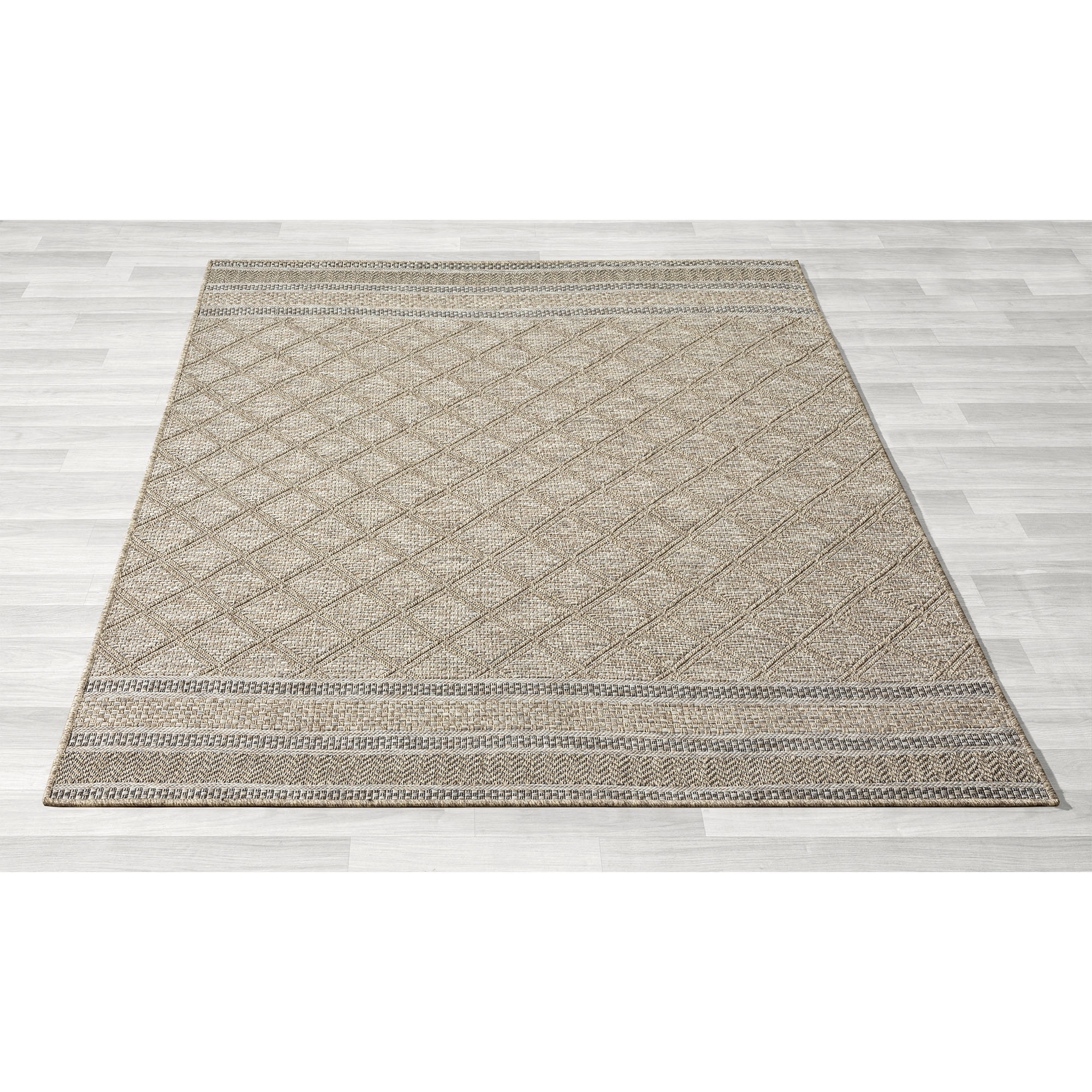 5' X 7' Gray Geometric Handmade Indoor Outdoor Area Rug-517475-1