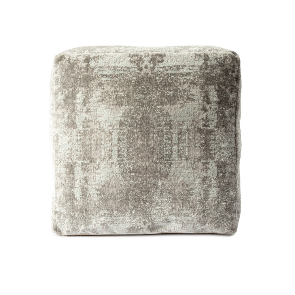 18" Gray Polyester Blend Ottoman-517926-1