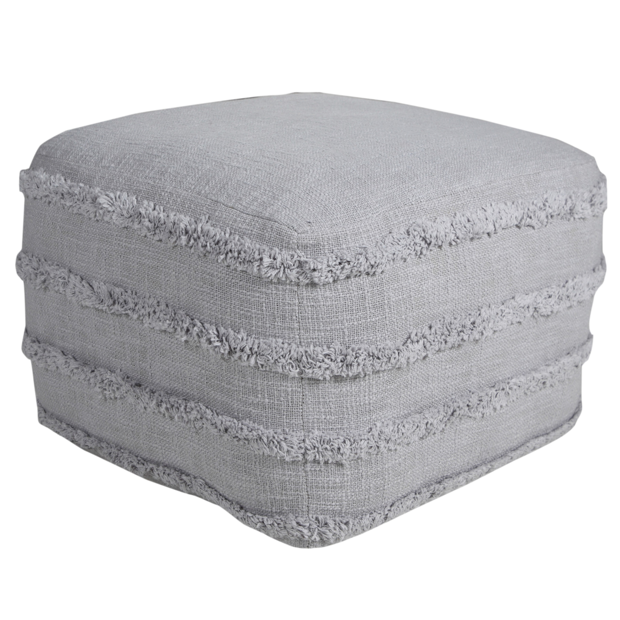 18" Gray 100% Cotton Ottoman-517936-1