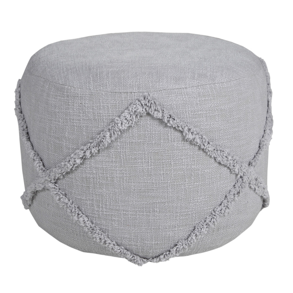 18" Gray 100% Cotton Ottoman-517940-1