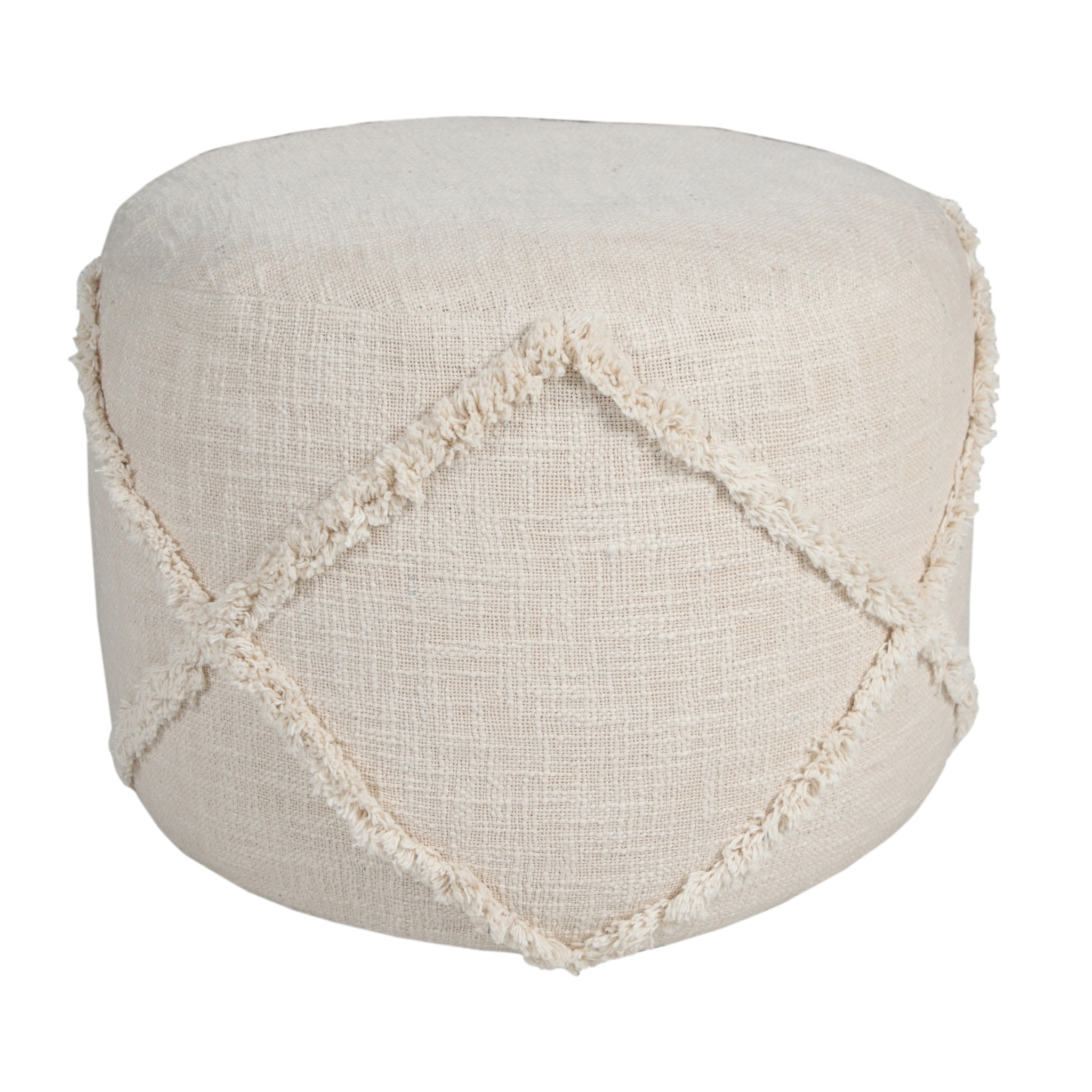 18" Cream 100% Cotton Ottoman-517941-1