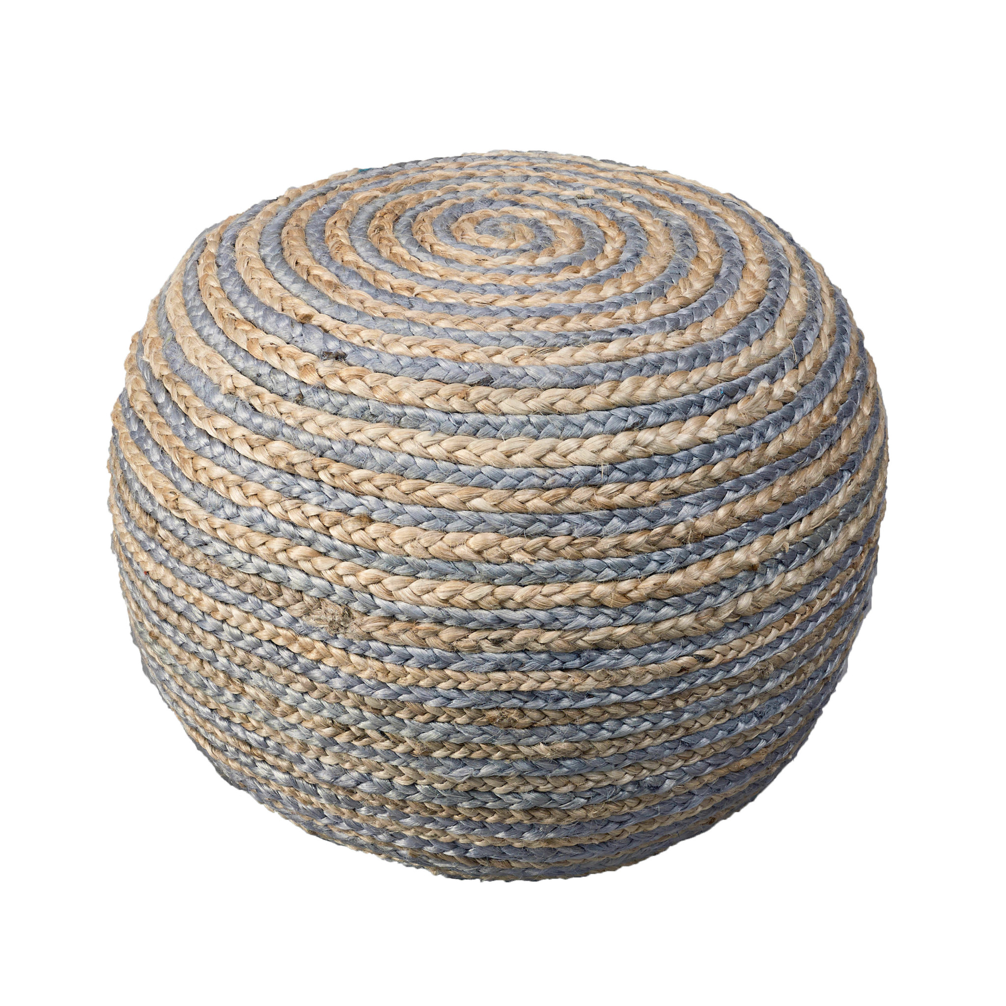 20" Gray Jute Ottoman-517945-1