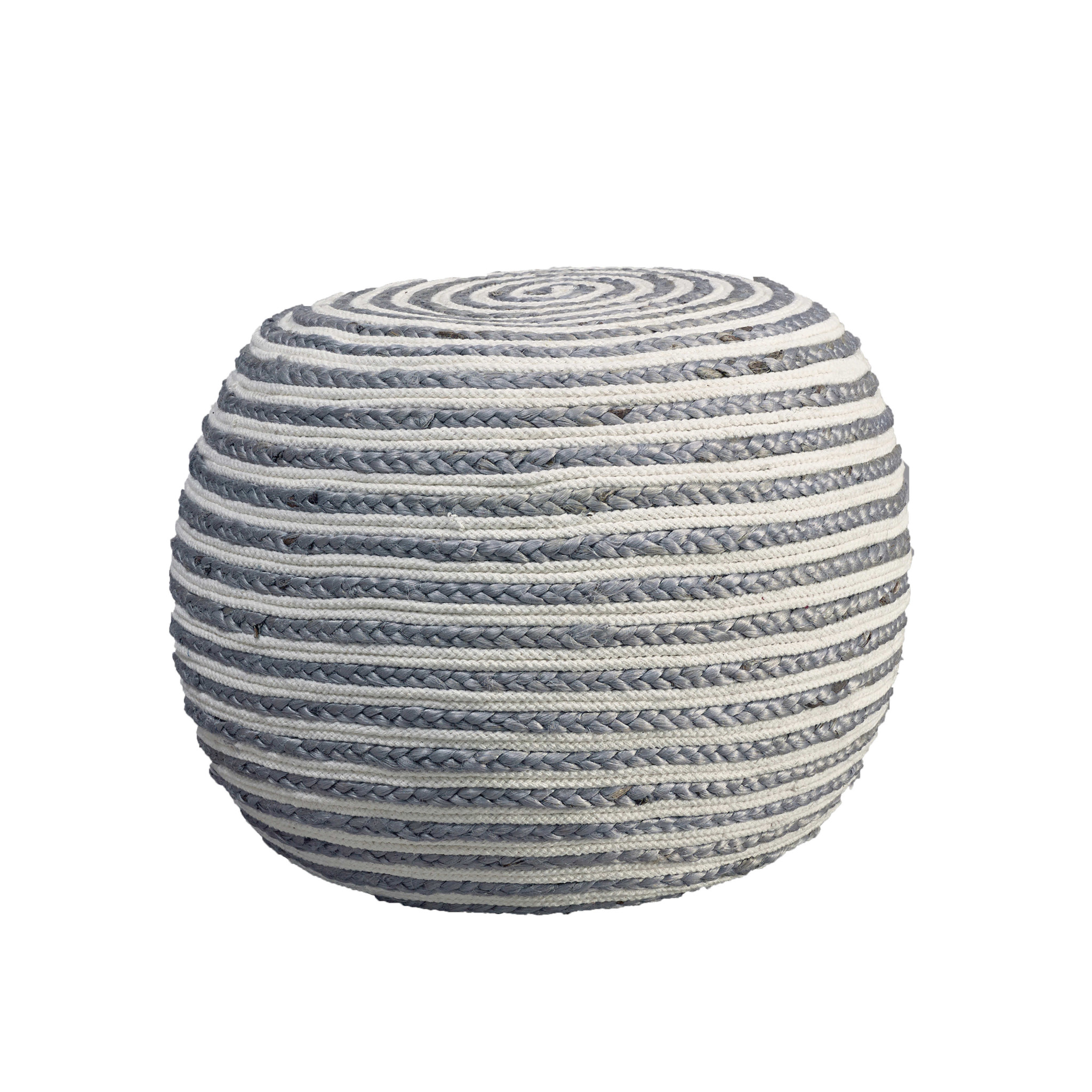 20" Gray Jute Ottoman-517947-1