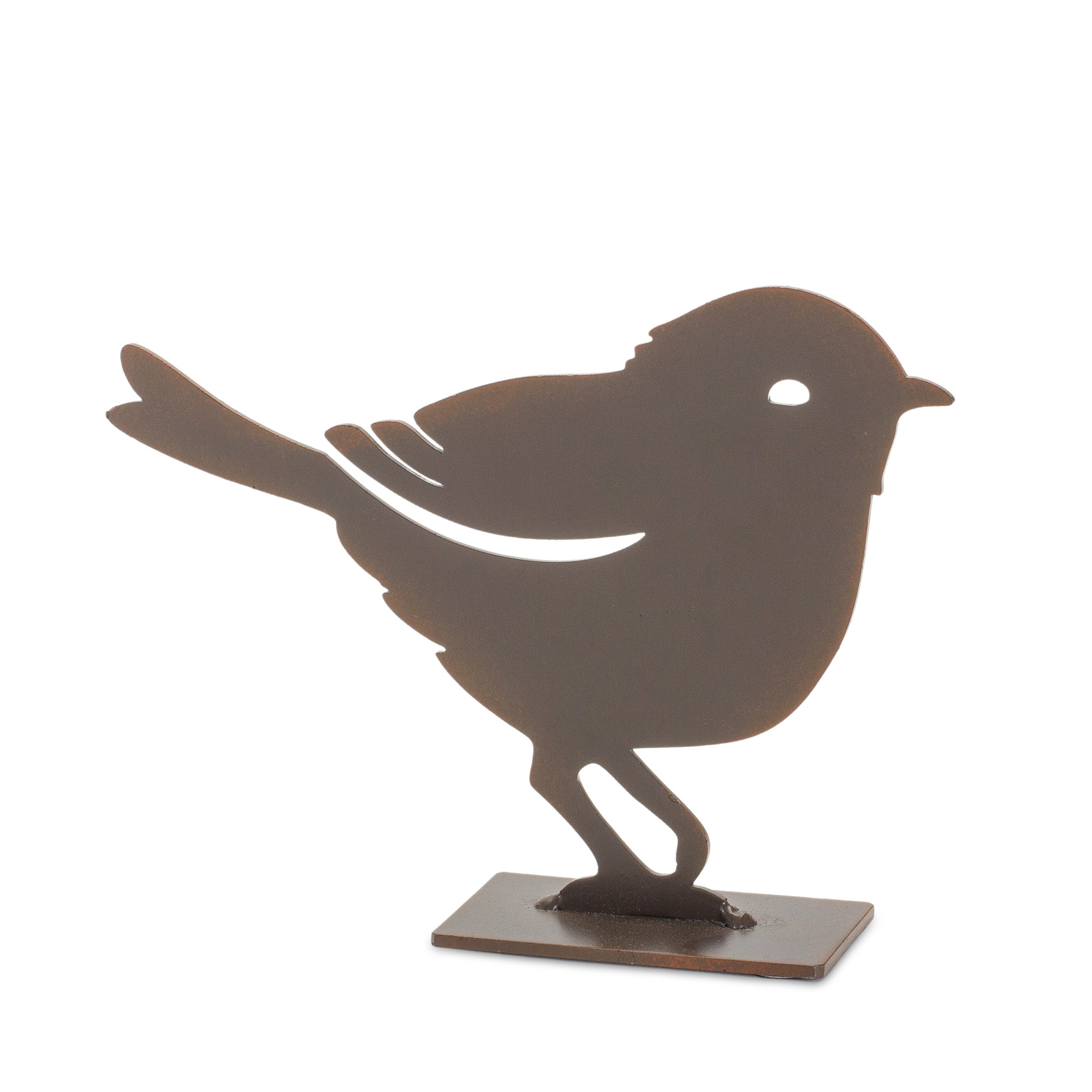 Set Of Four 6 Brown Metal Bird Bird Figurine