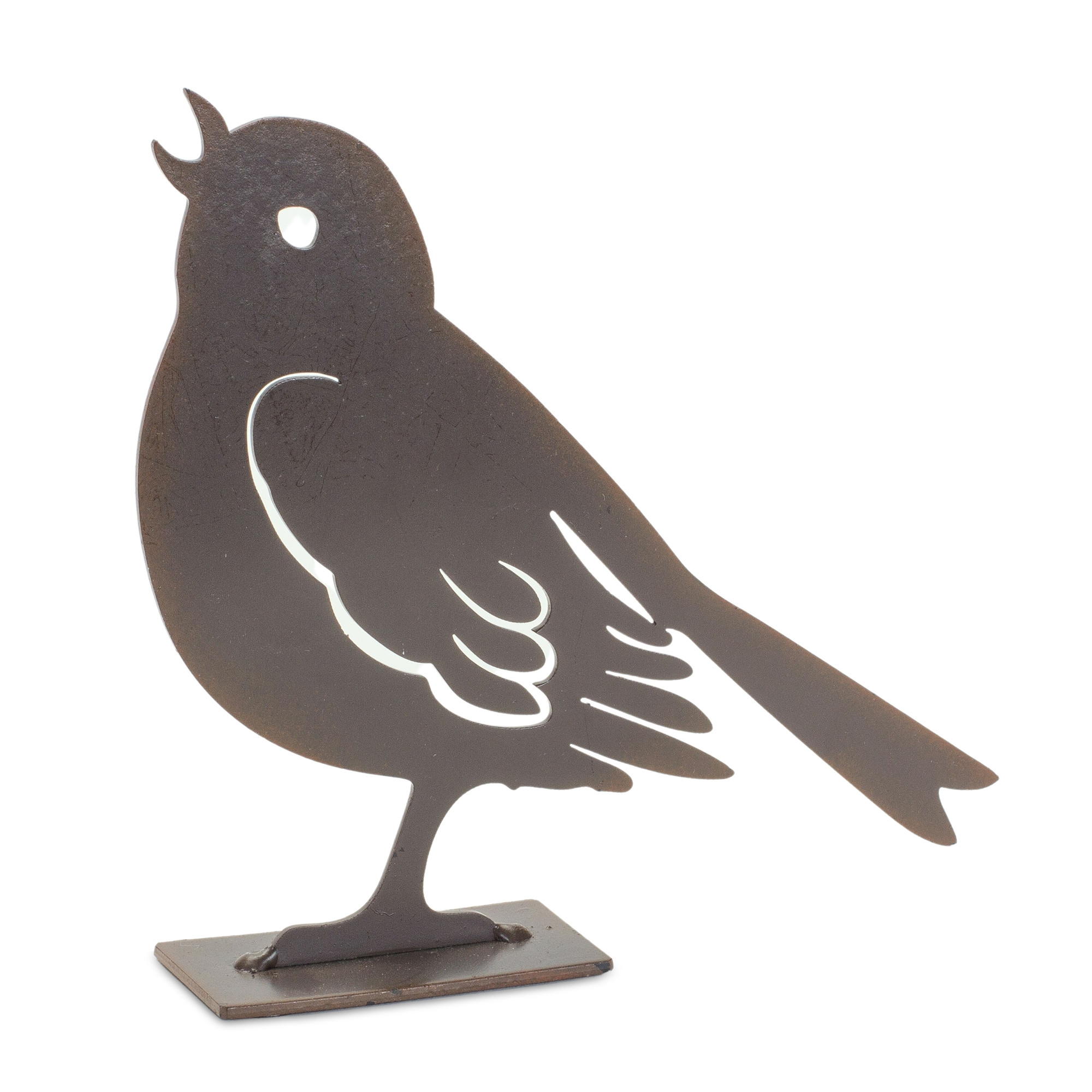 Set Of Four 6 Brown Metal Bird Bird Figurine