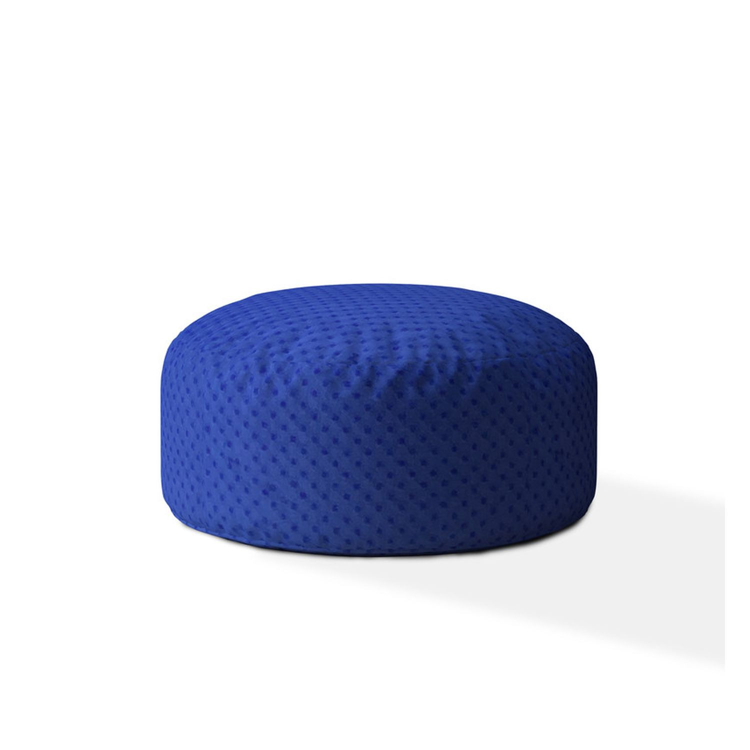 24" Blue Polyester Round Pouf Ottoman-518306-1