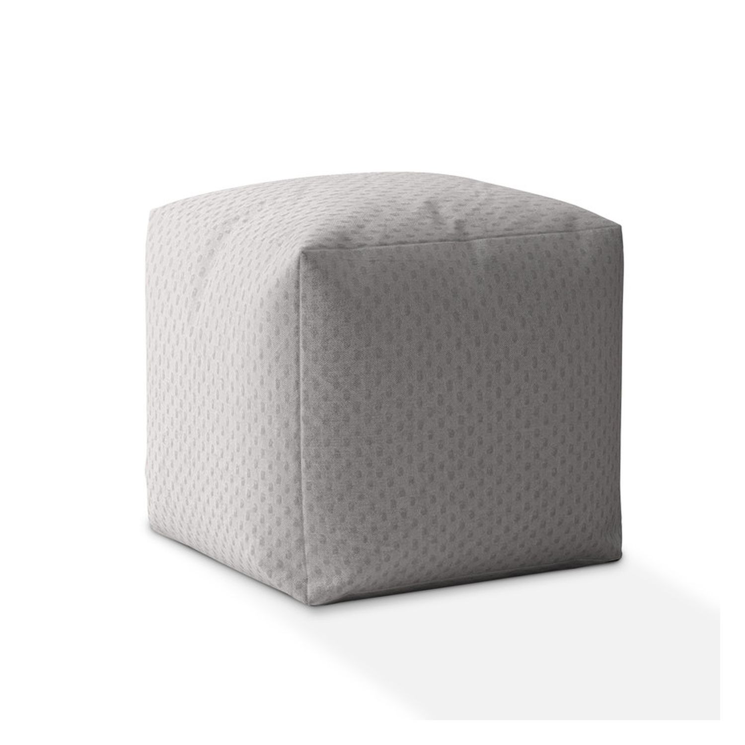 17" Gray Polyester Cube Pouf Cover-518479-1