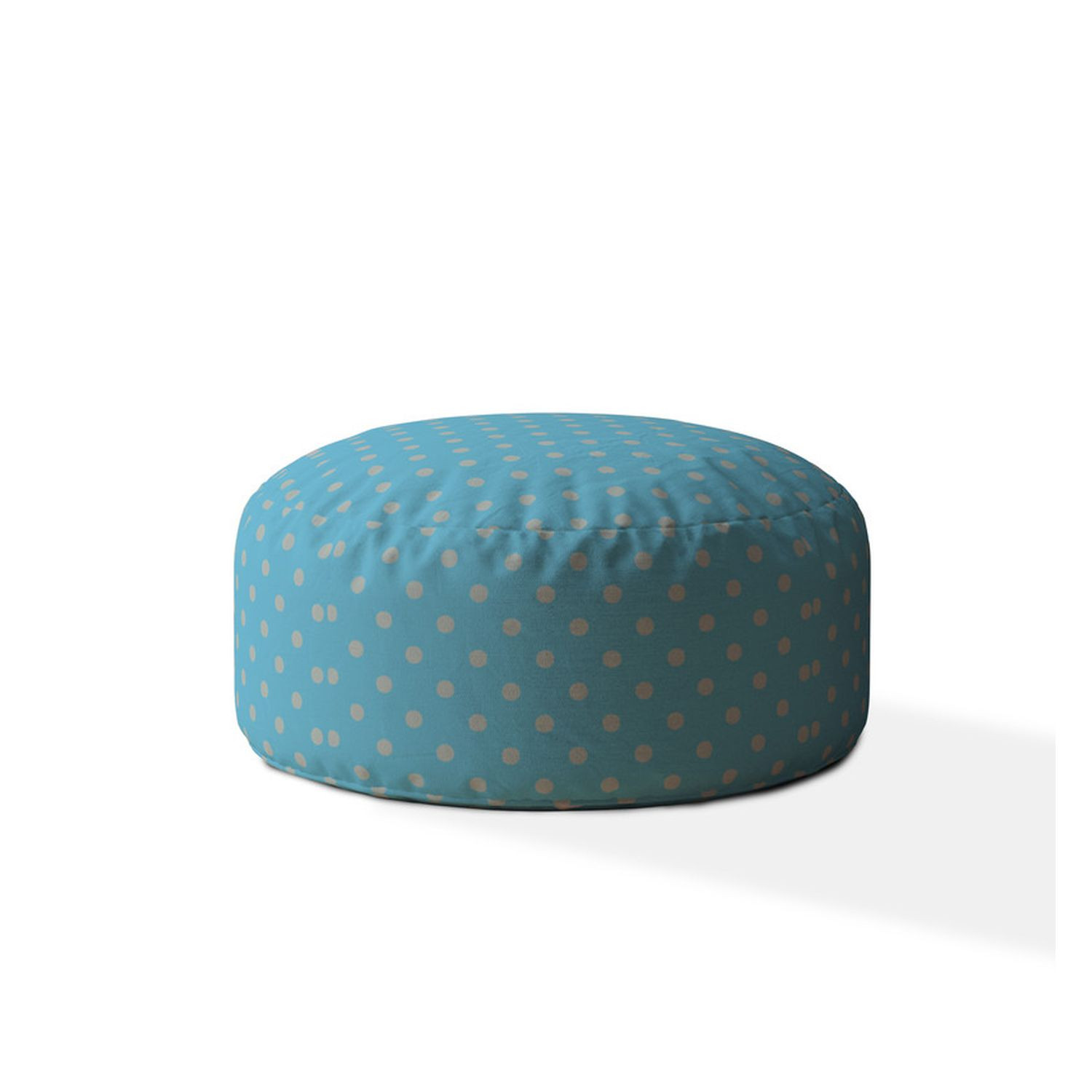 24" Blue And Gray Cotton Round Polka Dots Pouf Cover-518516-1