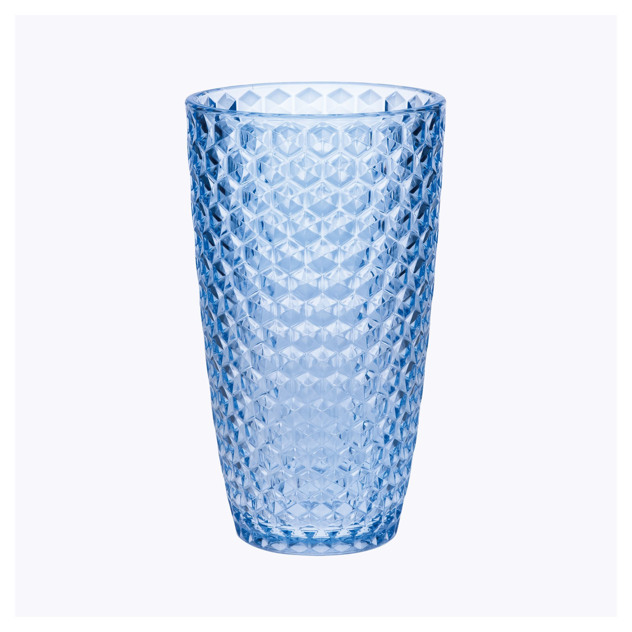 Set of Four Blue Geometric Acrylic Stemless Highball Glass-521166-1