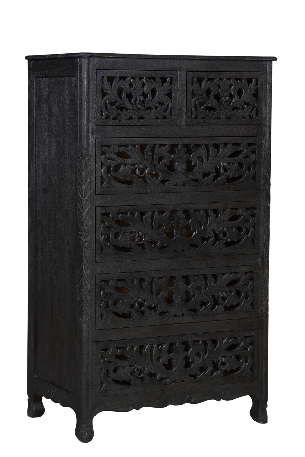 35" Black Solid Wood Six Drawer Chest-521240-1