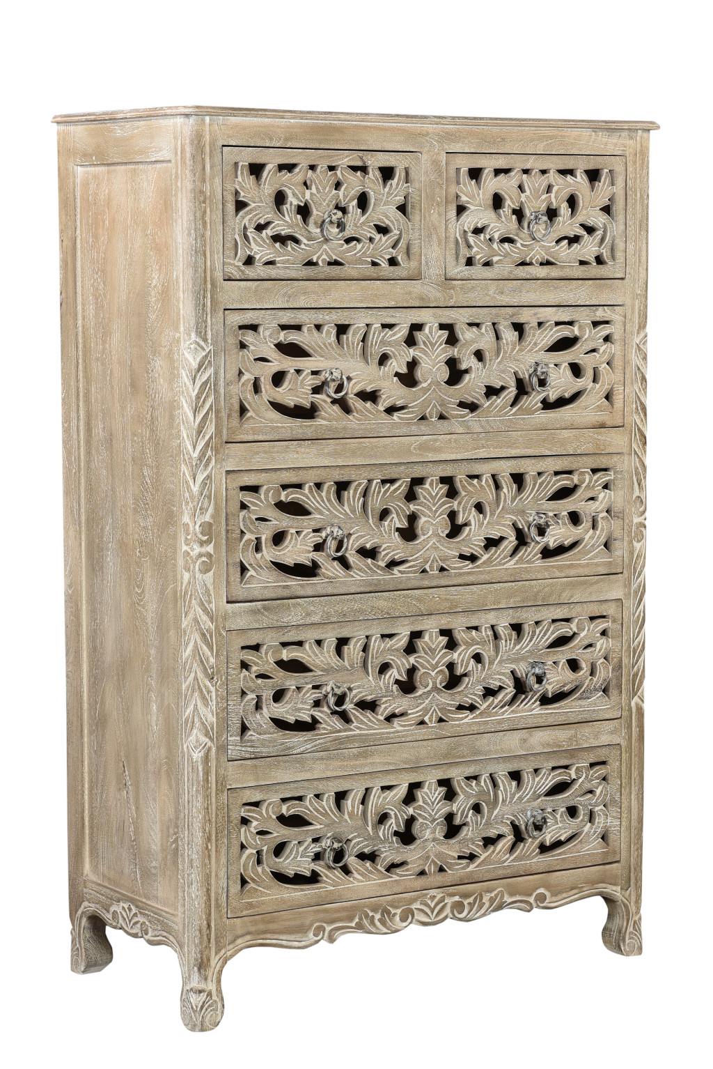35" Gray Solid Wood Six Drawer Chest-521241-1