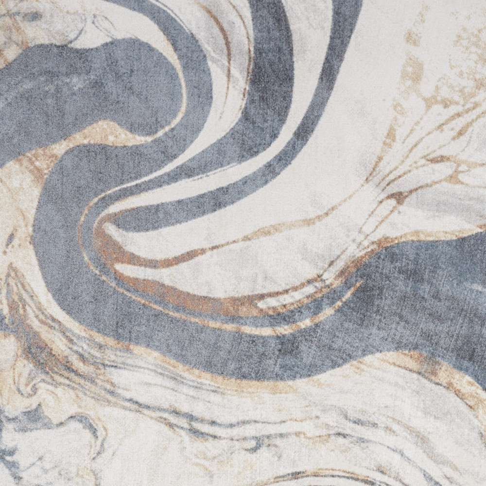9" X 12" Gray Oriental Power Loom Area Rug