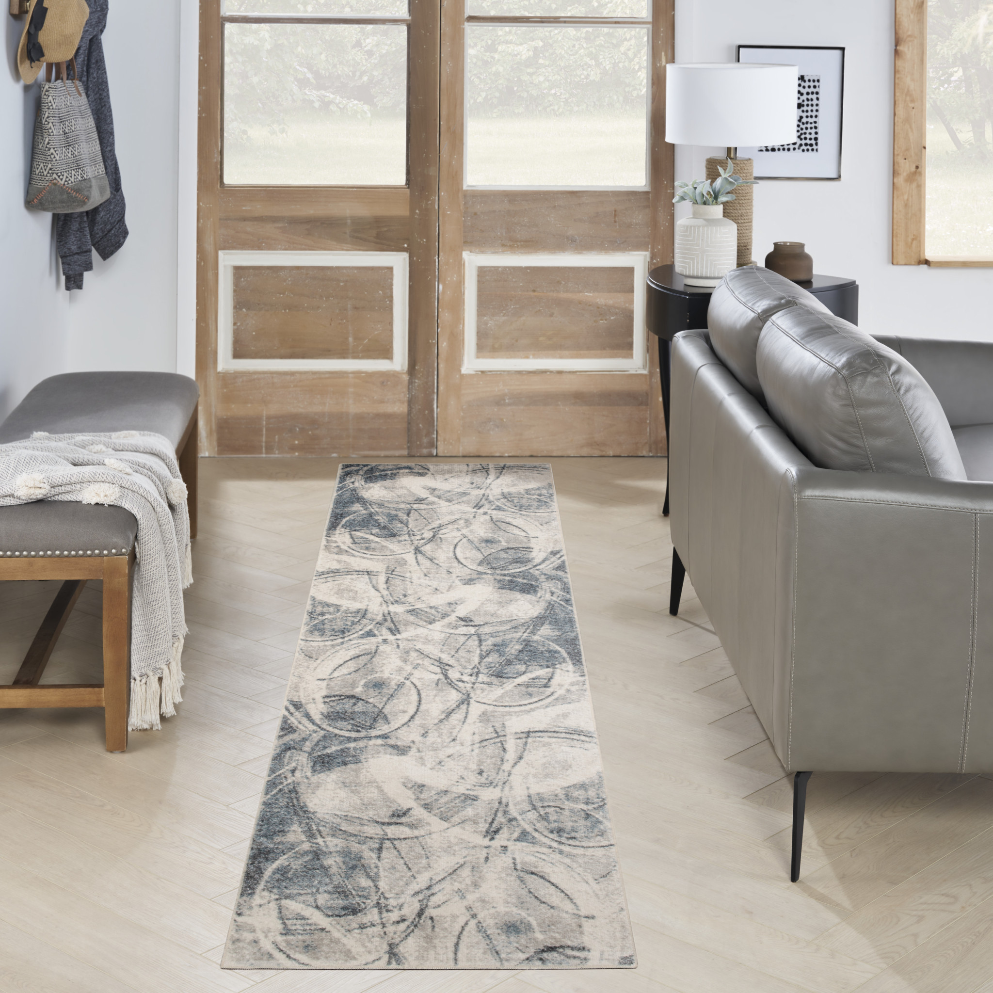 9" X 12" Gold Oriental Power Loom Area Rug