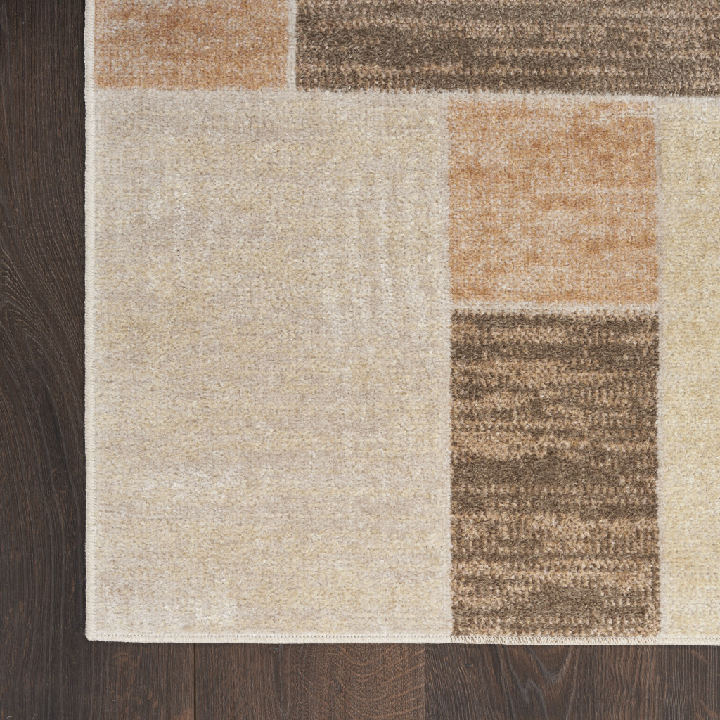 7" X 9" Blue Oriental Power Loom Distressed Washable Area Rug